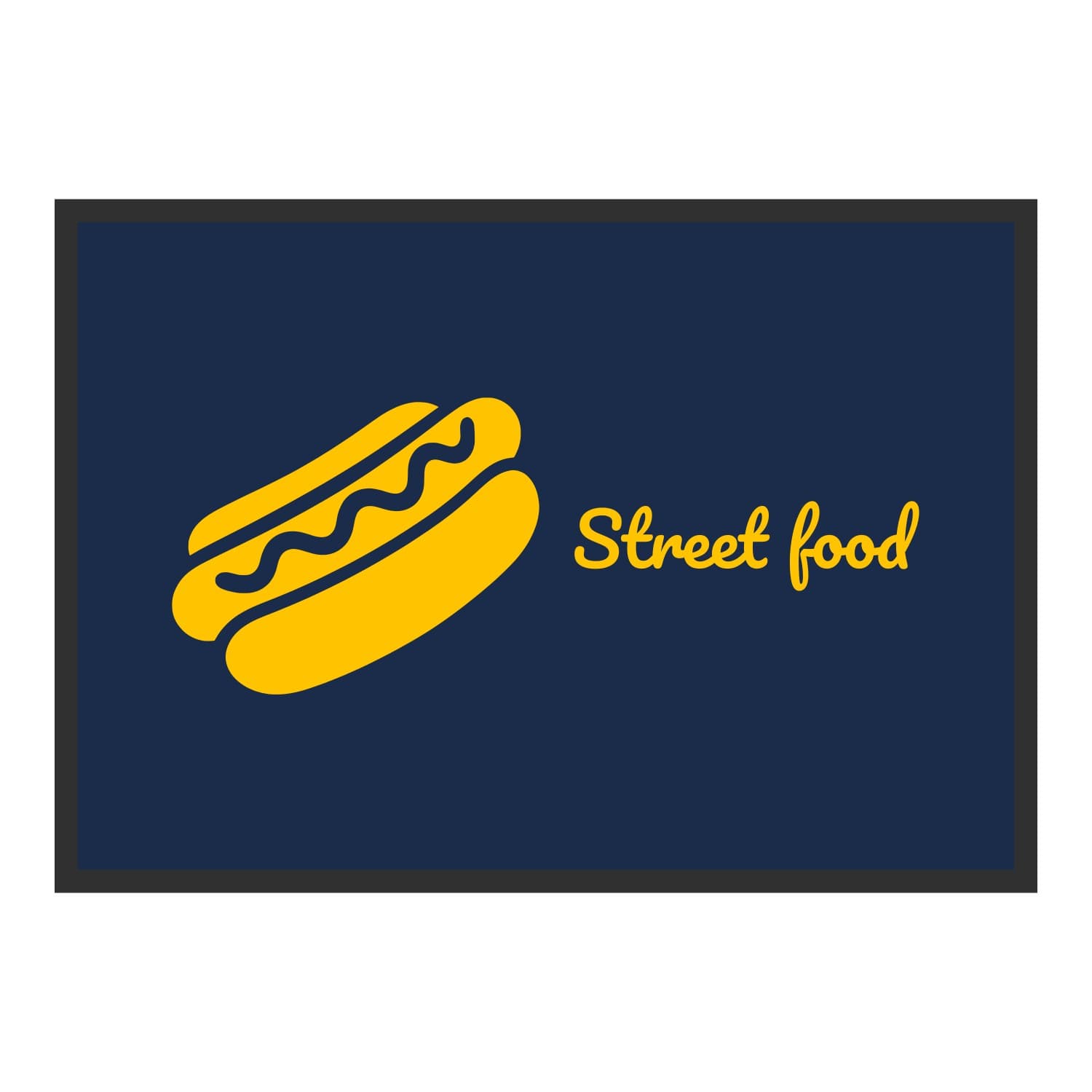 Vue du tapis Hot-dog Street food dans son format et ses couleurs de départ
