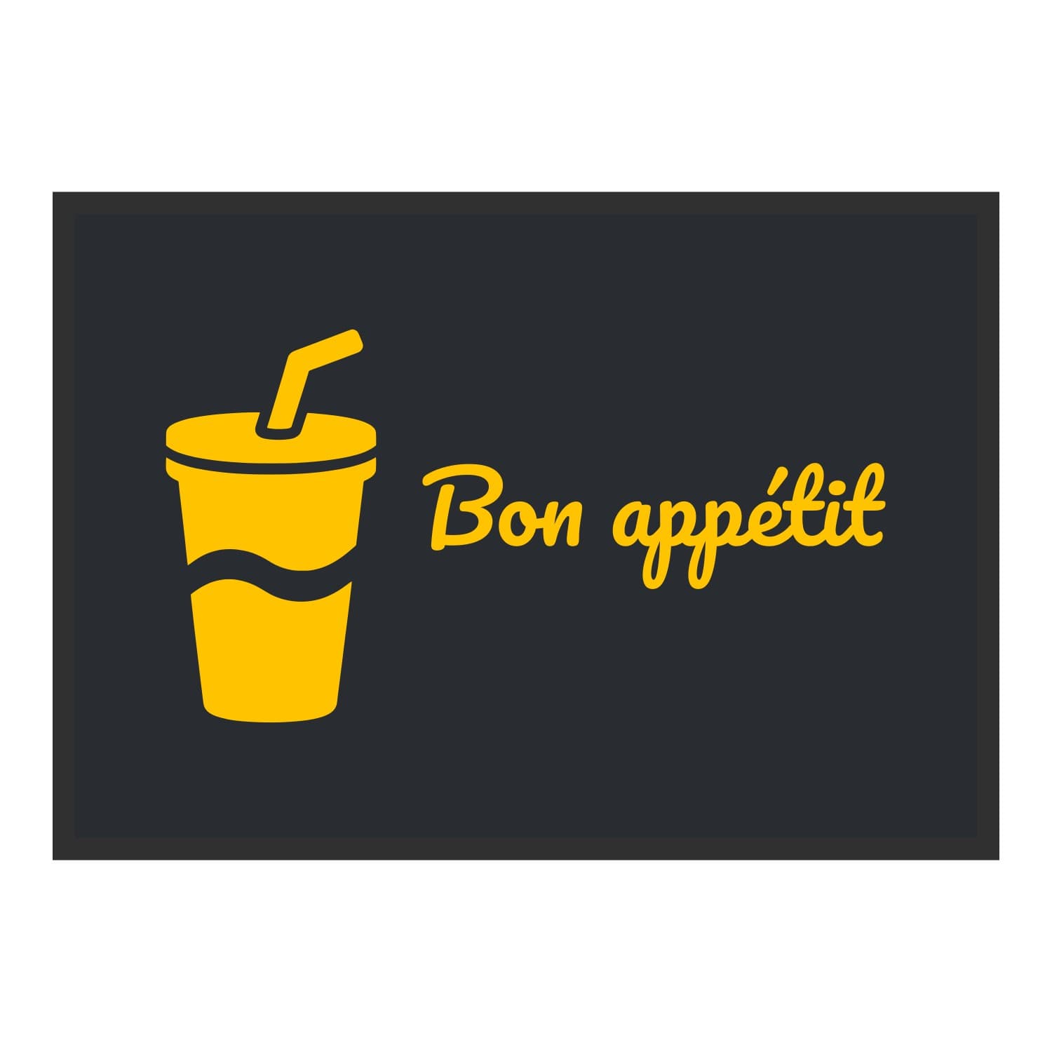 Vue du tapis Soda Bon appétit dans son format et ses couleurs de départ