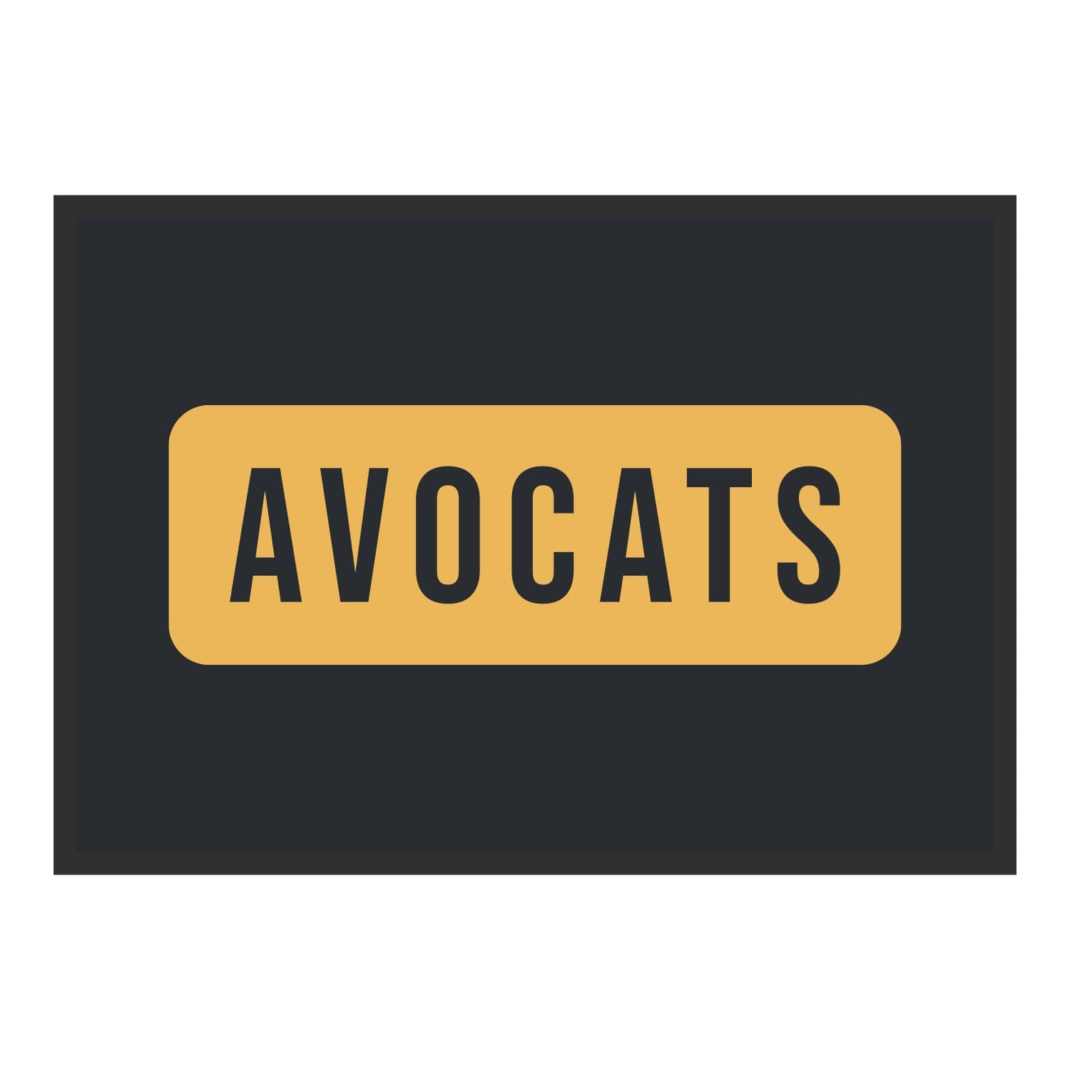 Vue du tapis Avocats panneau dans son format et ses couleurs de départ
