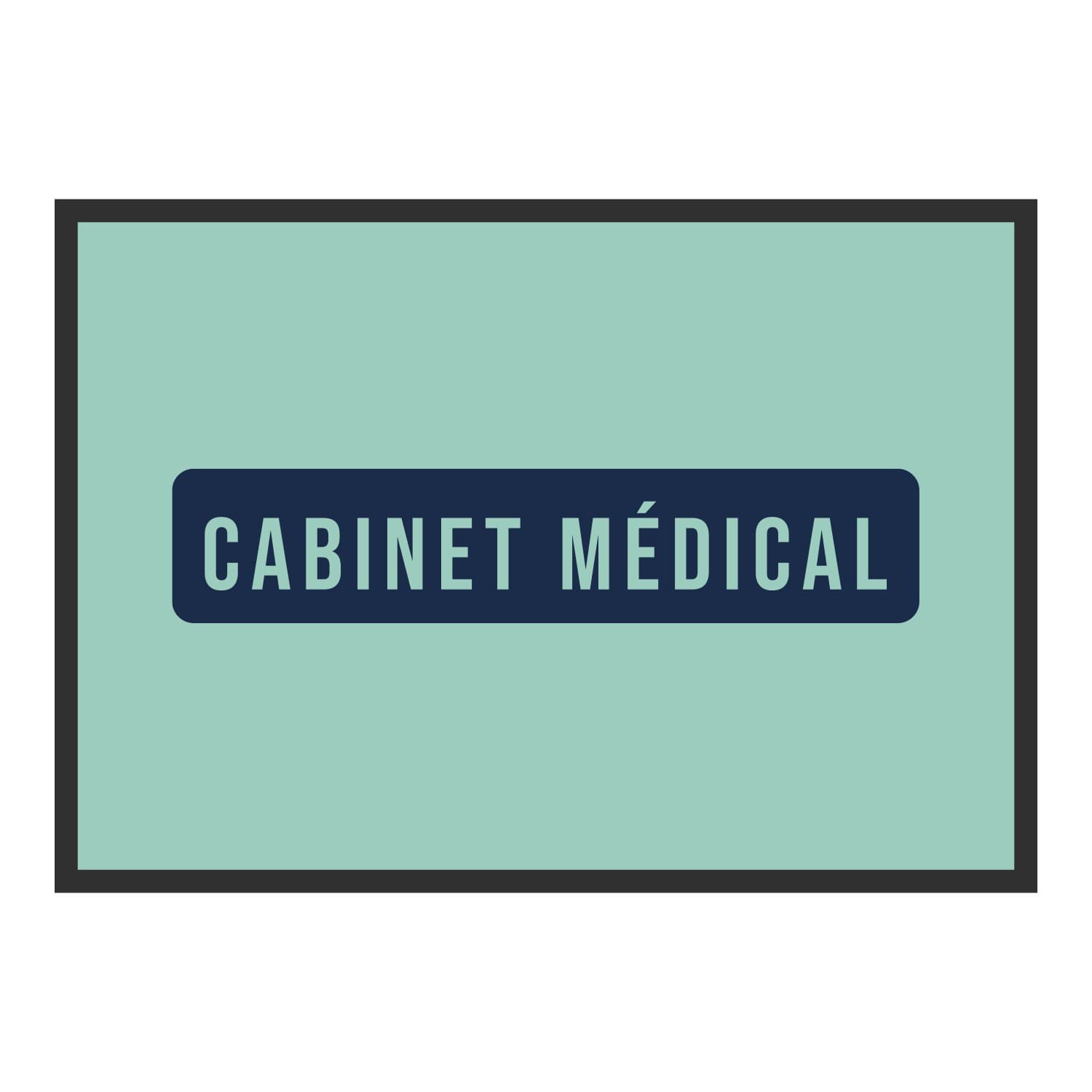 Vue du tapis Cabinet médical panneau dans son format et ses couleurs de départ