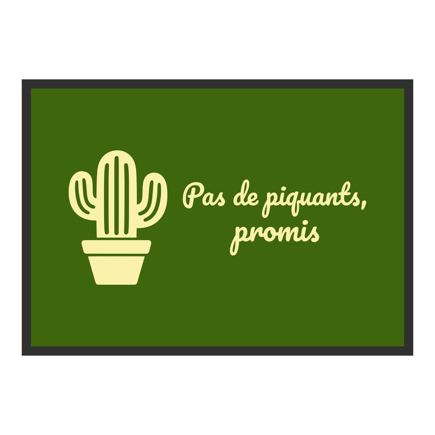 Vue du tapis Pas de piquants, promis dans son format et ses couleurs de départ