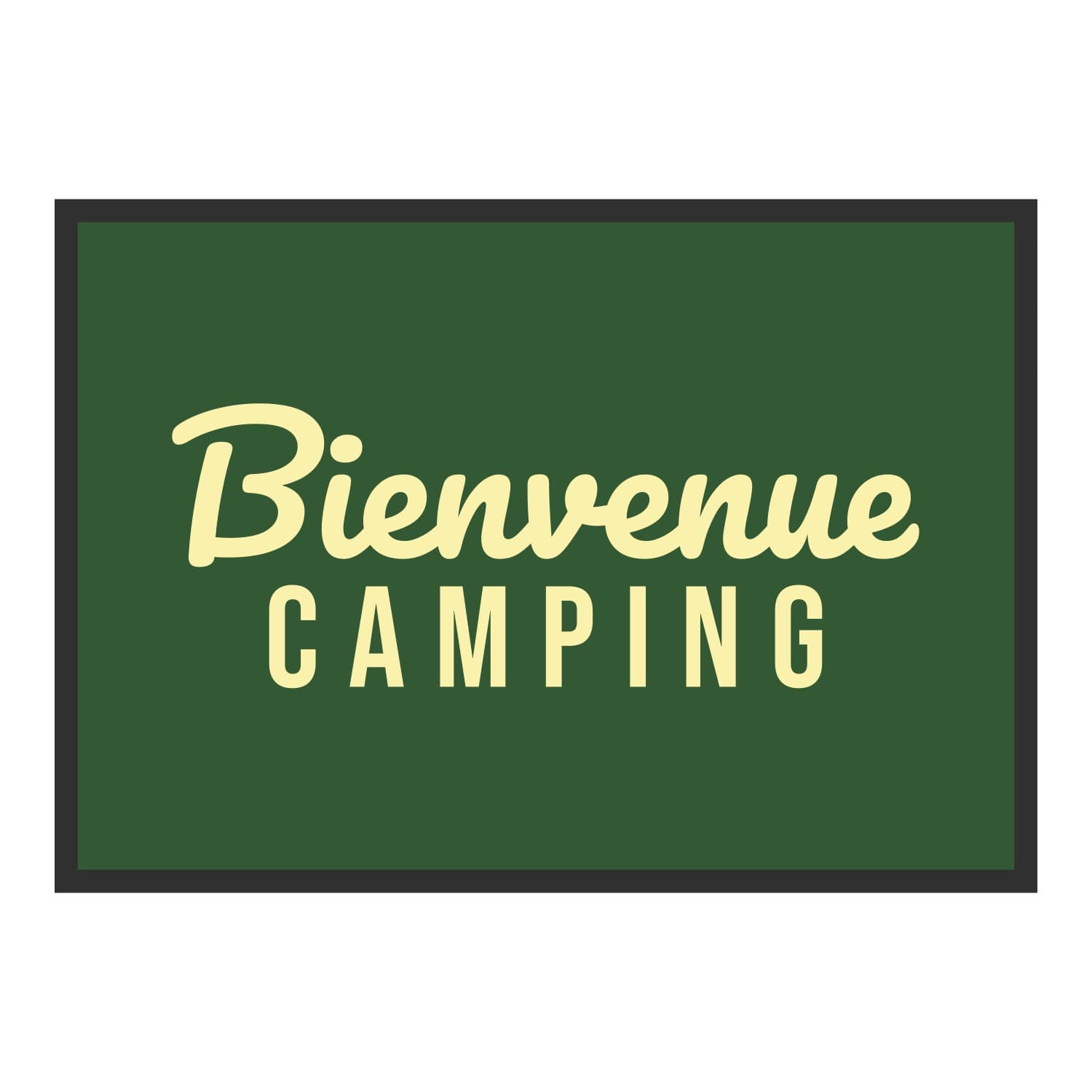 Vue du tapis Bienvenue camping dans son format et ses couleurs de départ