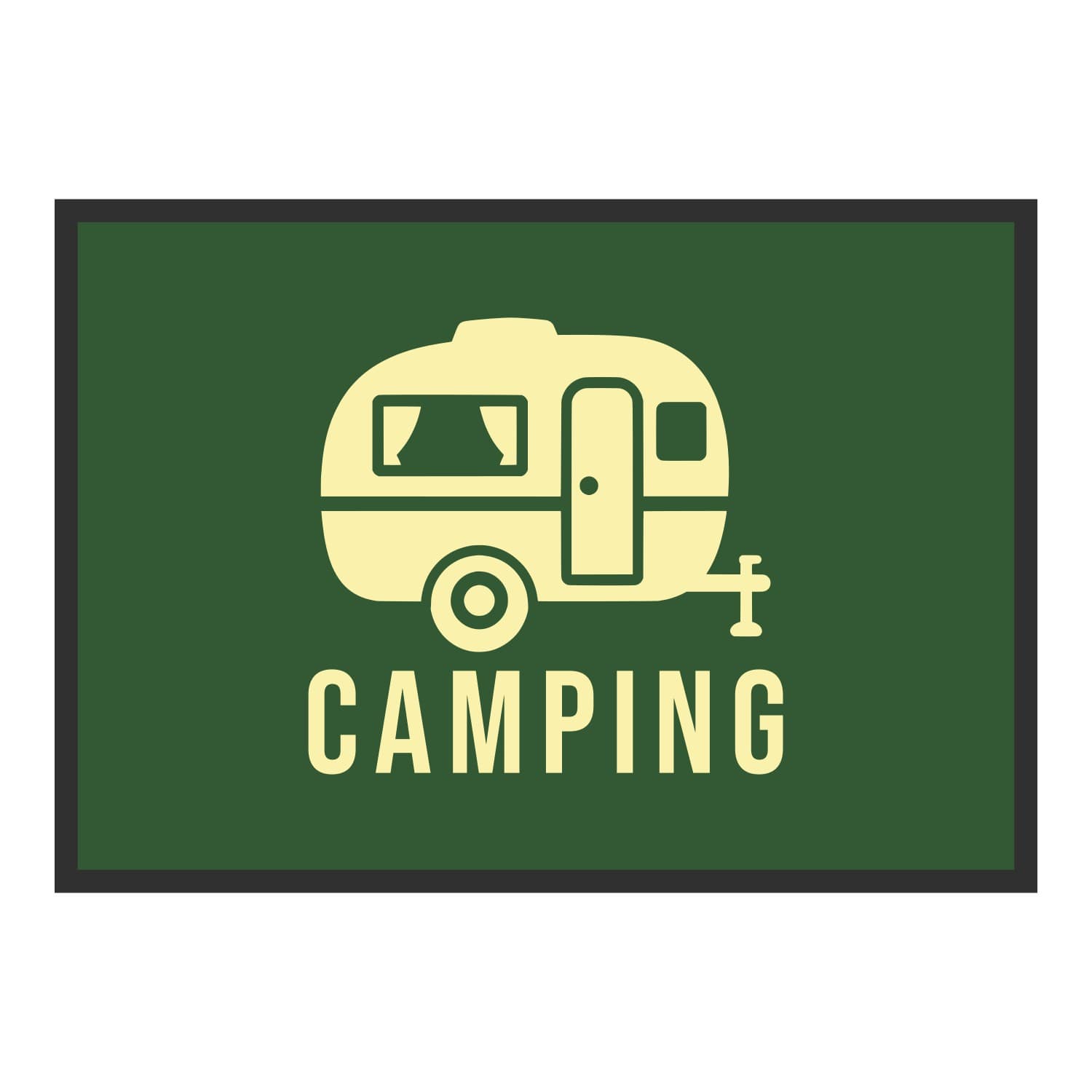 Vue du tapis Caravane Camping dans son format et ses couleurs de départ