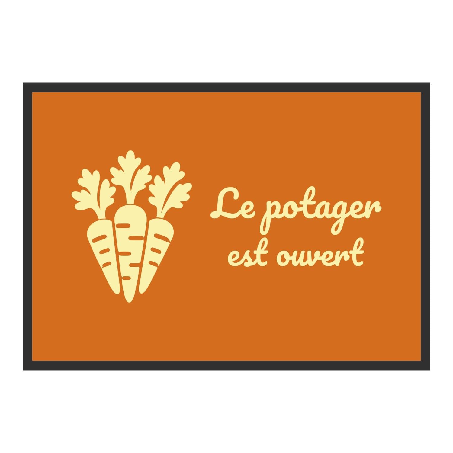 Vue du tapis Le potager est ouvert dans son format et ses couleurs de départ