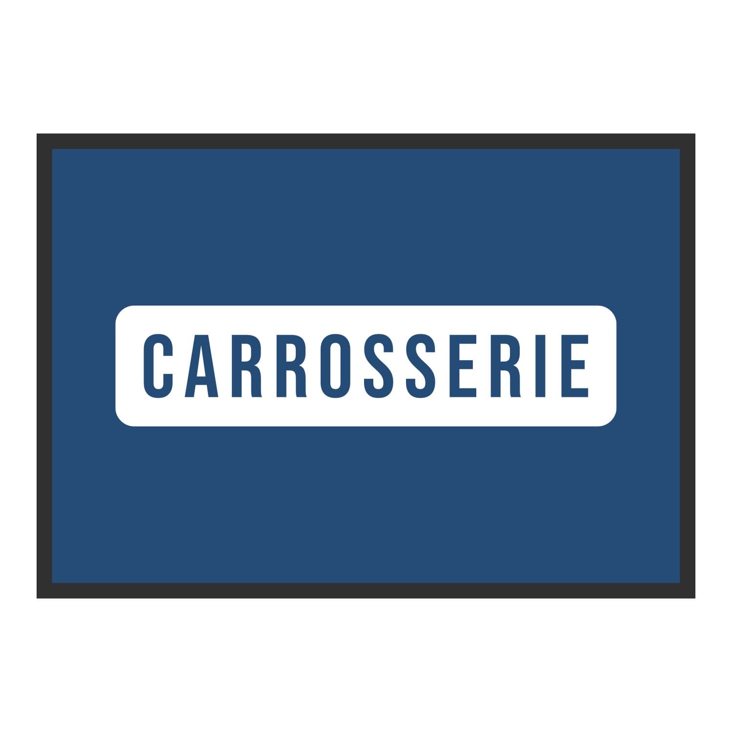 Vue du tapis Carrosserie panneau dans son format et ses couleurs de départ