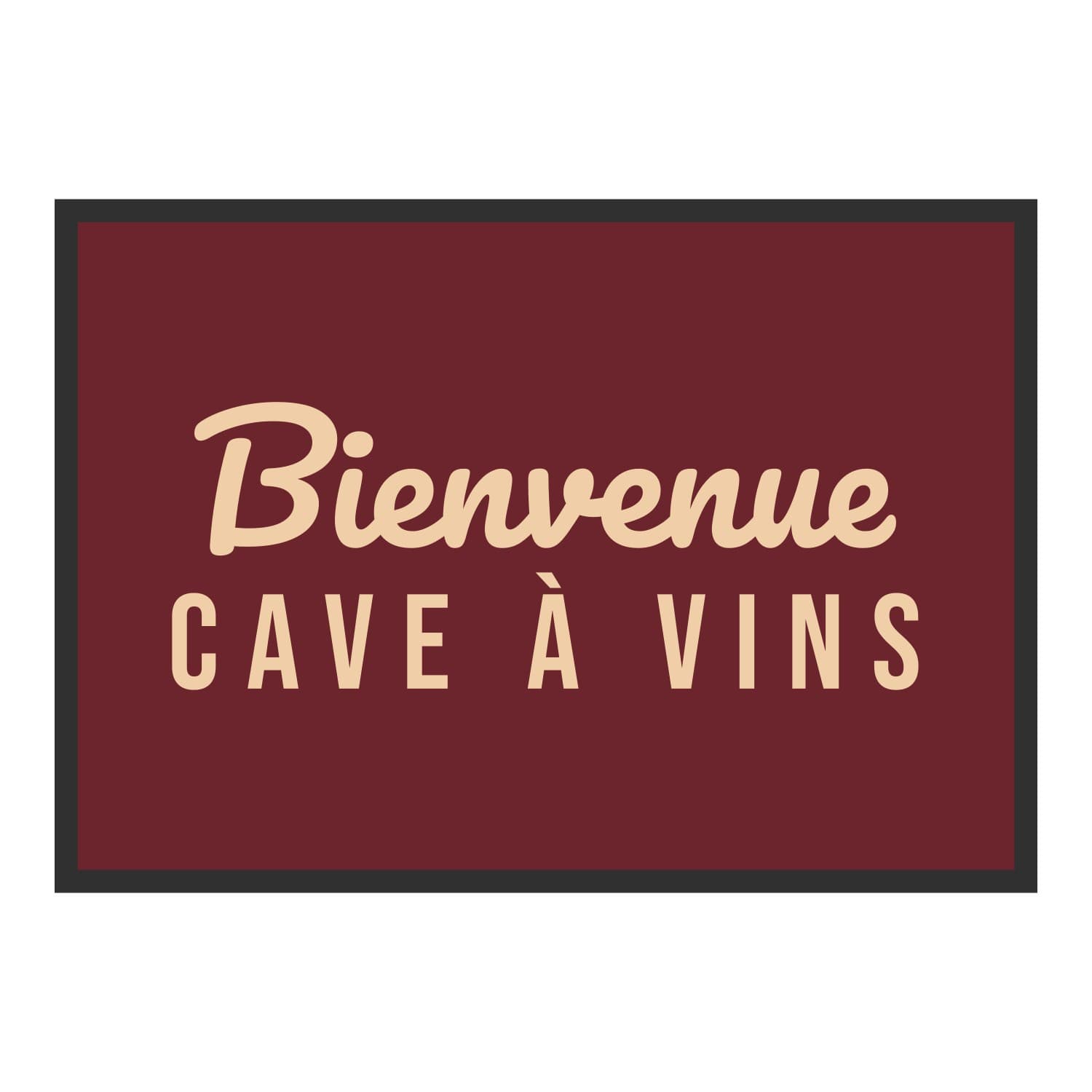 Vue du tapis Bienvenue cave à vins dans son format et ses couleurs de départ