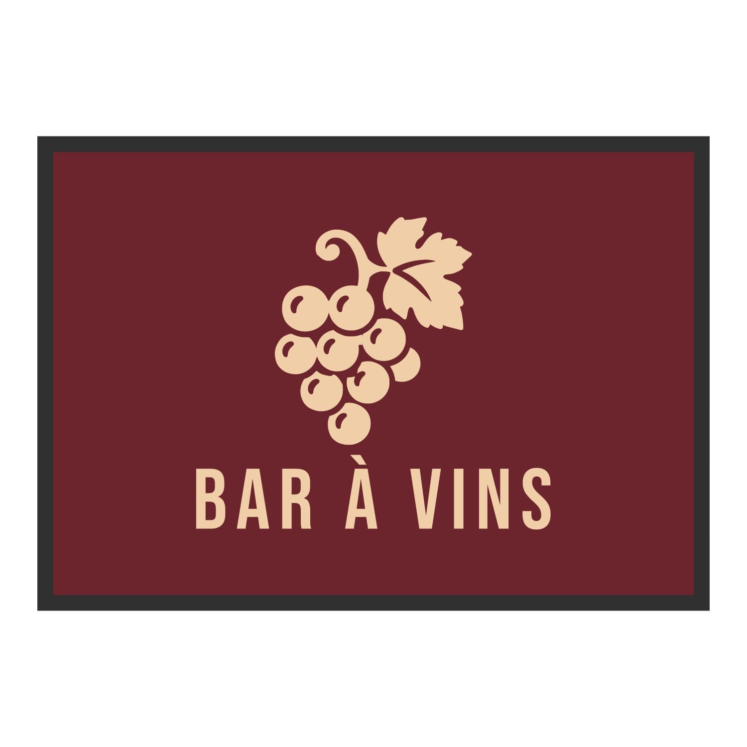 Vue du tapis Grappe Bar à vins dans son format et ses couleurs de départ