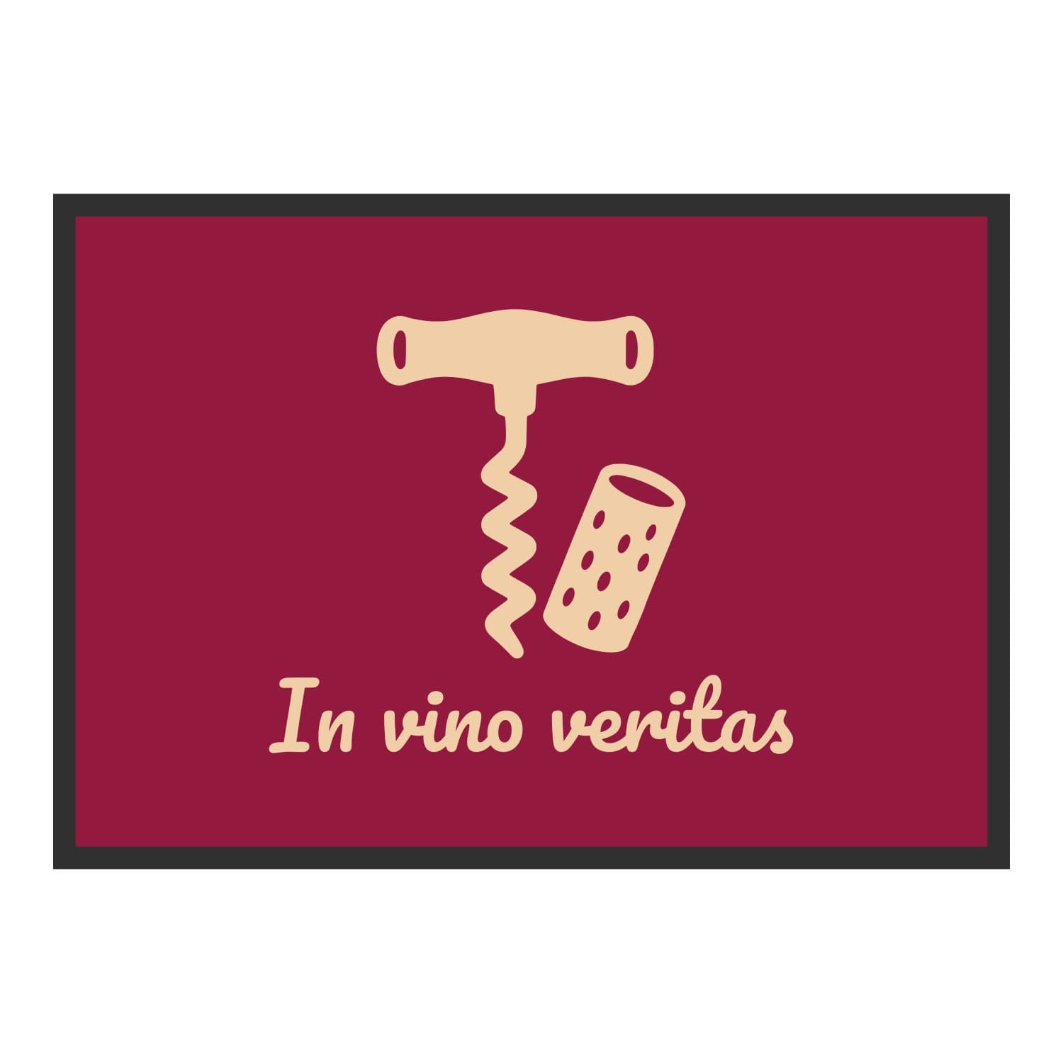 Vue du tapis Tire-bouchon In vino veritas dans son format et ses couleurs de départ