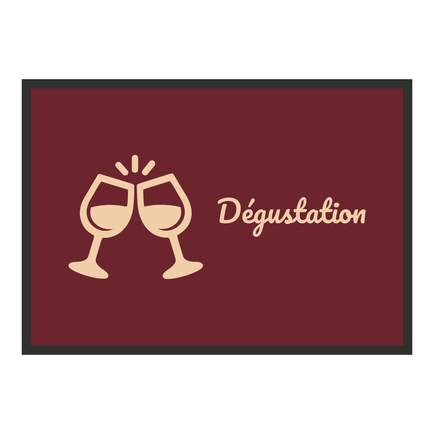 Vue du tapis Verres Dégustation dans son format et ses couleurs de départ