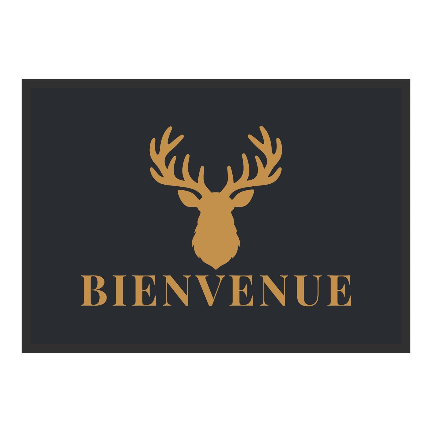Vue du tapis Cerf Bienvenue dans son format et ses couleurs de départ