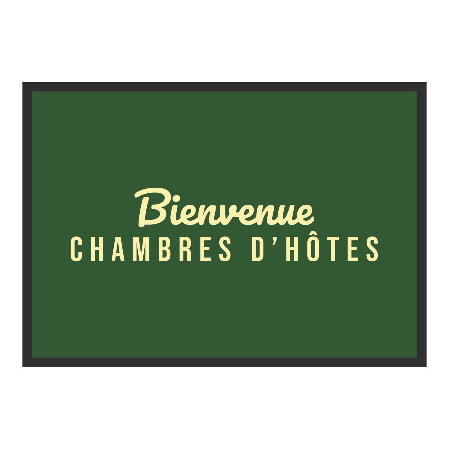 Vue du tapis Bienvenue chambres d’hôtes dans son format et ses couleurs de départ
