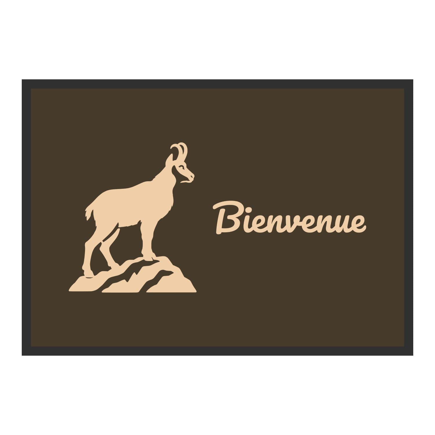 Vue du tapis Chamois Bienvenue dans son format et ses couleurs de départ