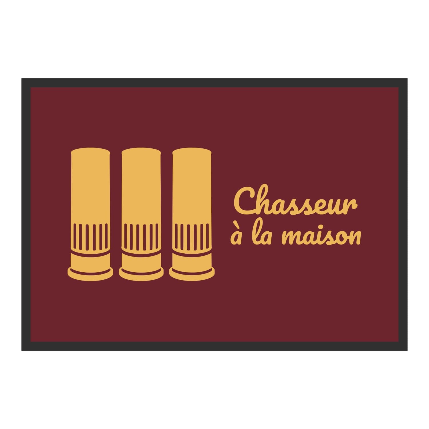 Vue du tapis Chasseur à la maison dans son format et ses couleurs de départ