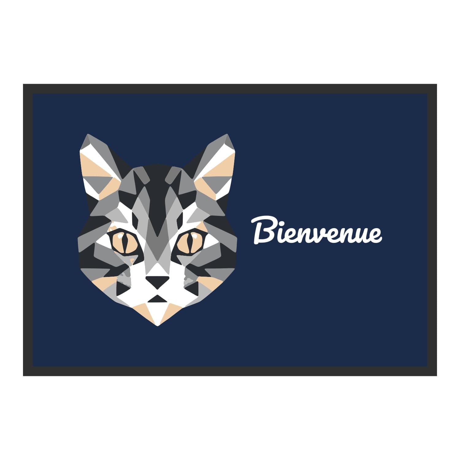 Vue du tapis Chat géométrique dans son format et ses couleurs de départ