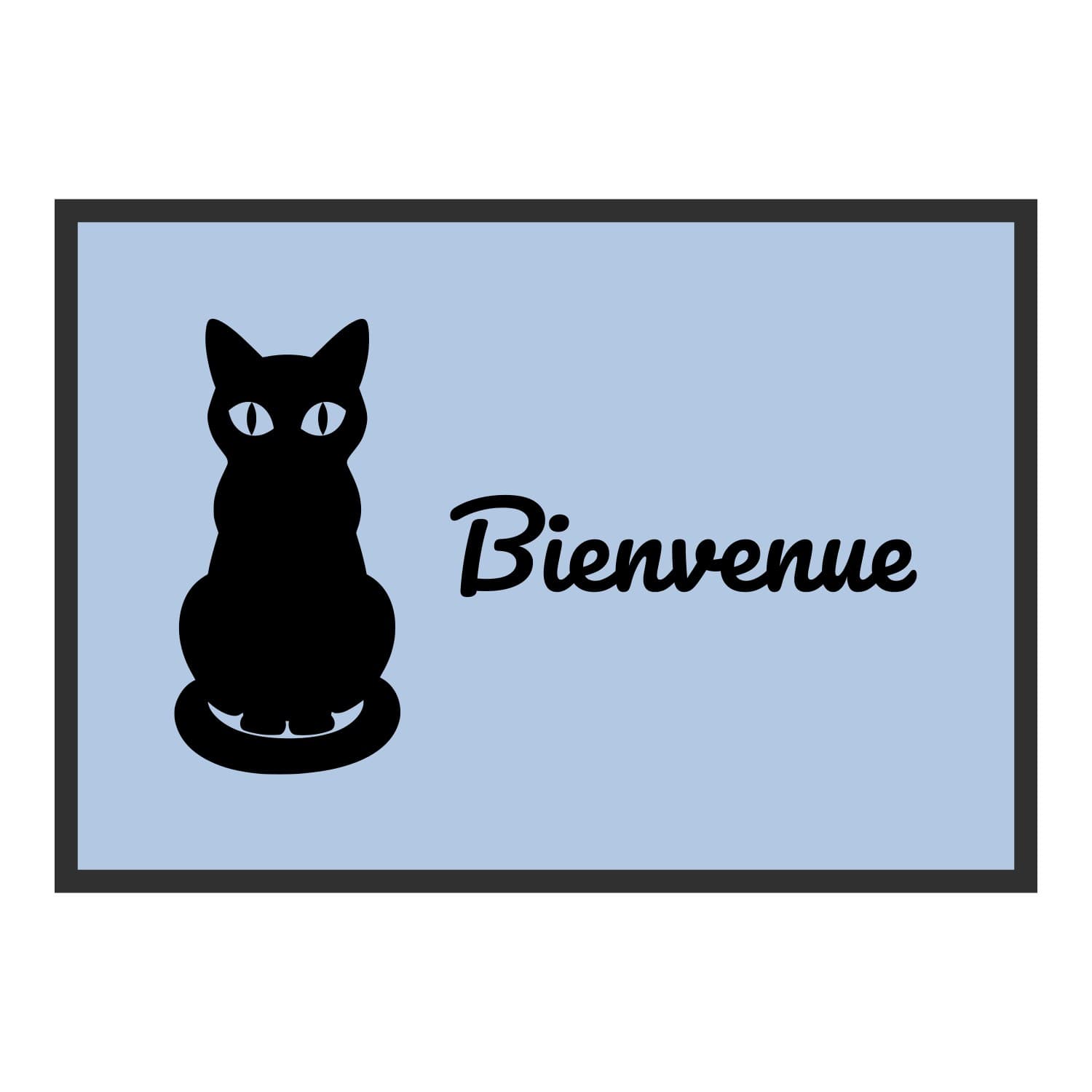 Vue du tapis Chat noir Bienvenue dans son format et ses couleurs de départ