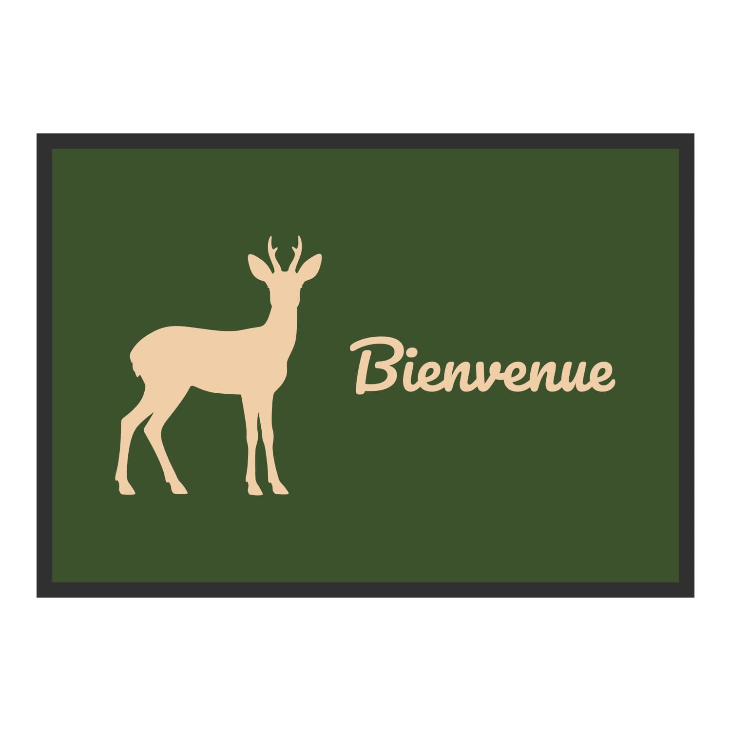Vue du tapis Chevreuil Bienvenue dans son format et ses couleurs de départ