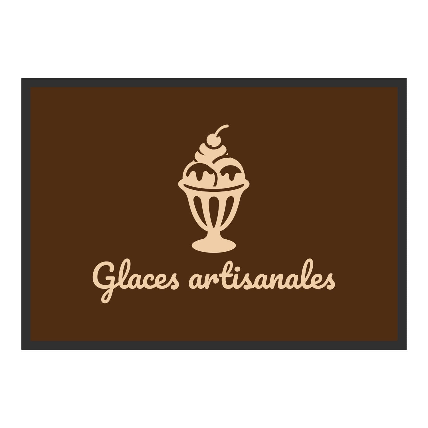Vue du tapis Coupe glacée Glaces artisanales dans son format et ses couleurs de départ