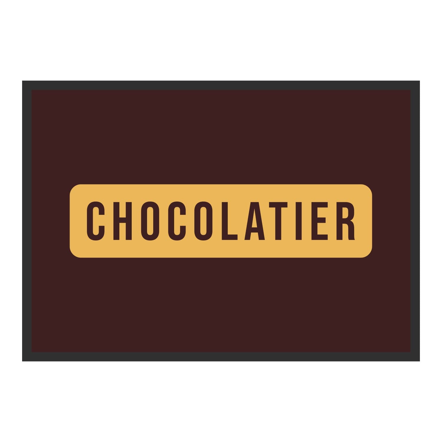 Vue du tapis Chocolatier panneau dans son format et ses couleurs de départ