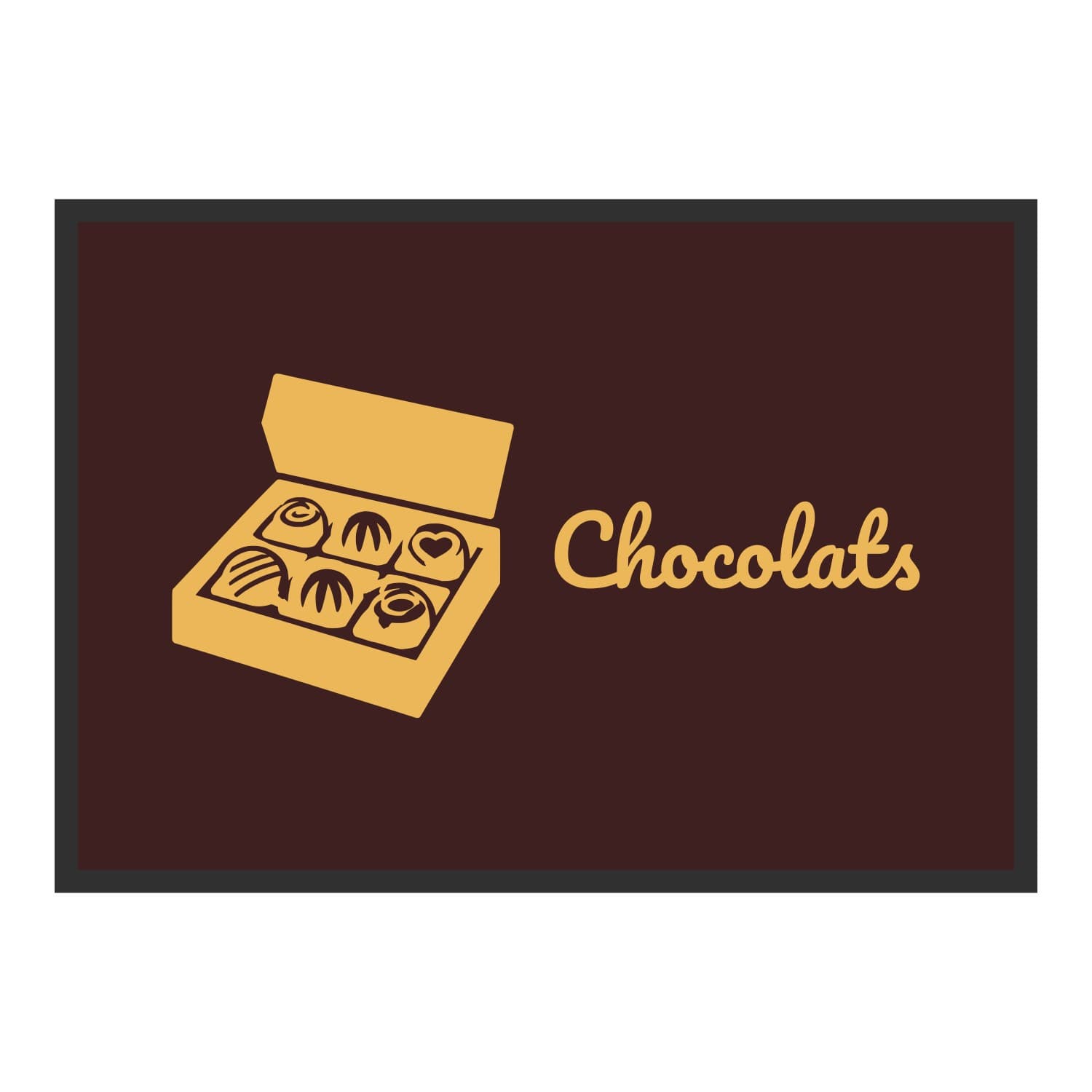 Vue du tapis Pralines Chocolats dans son format et ses couleurs de départ