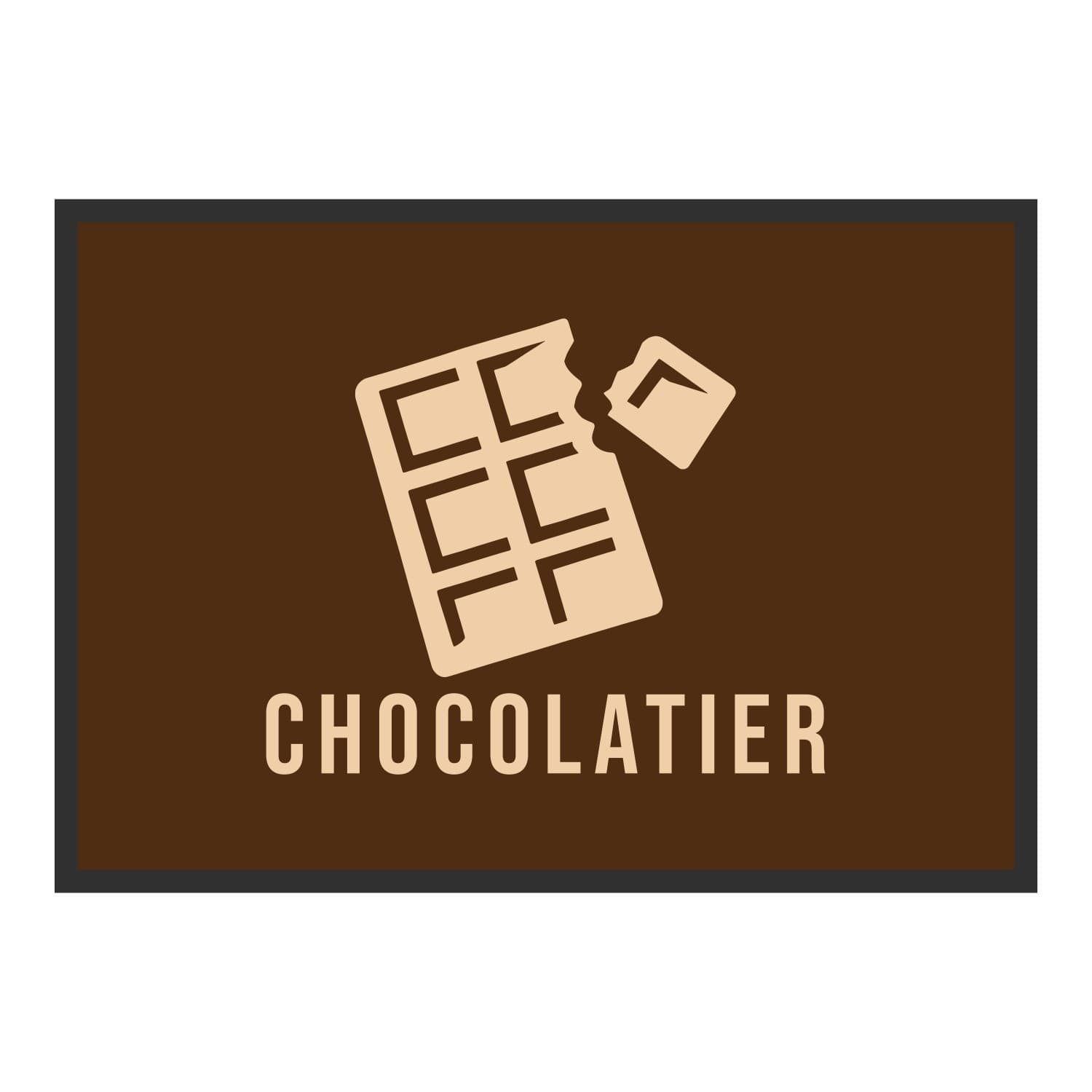 Vue du tapis Tablette Chocolatier dans son format et ses couleurs de départ