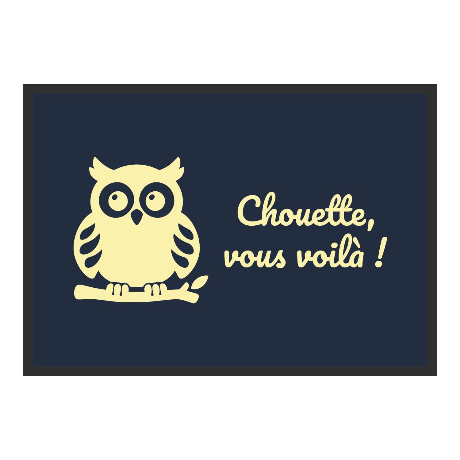 Vue du tapis Chouette, vous voilà ! dans son format et ses couleurs de départ