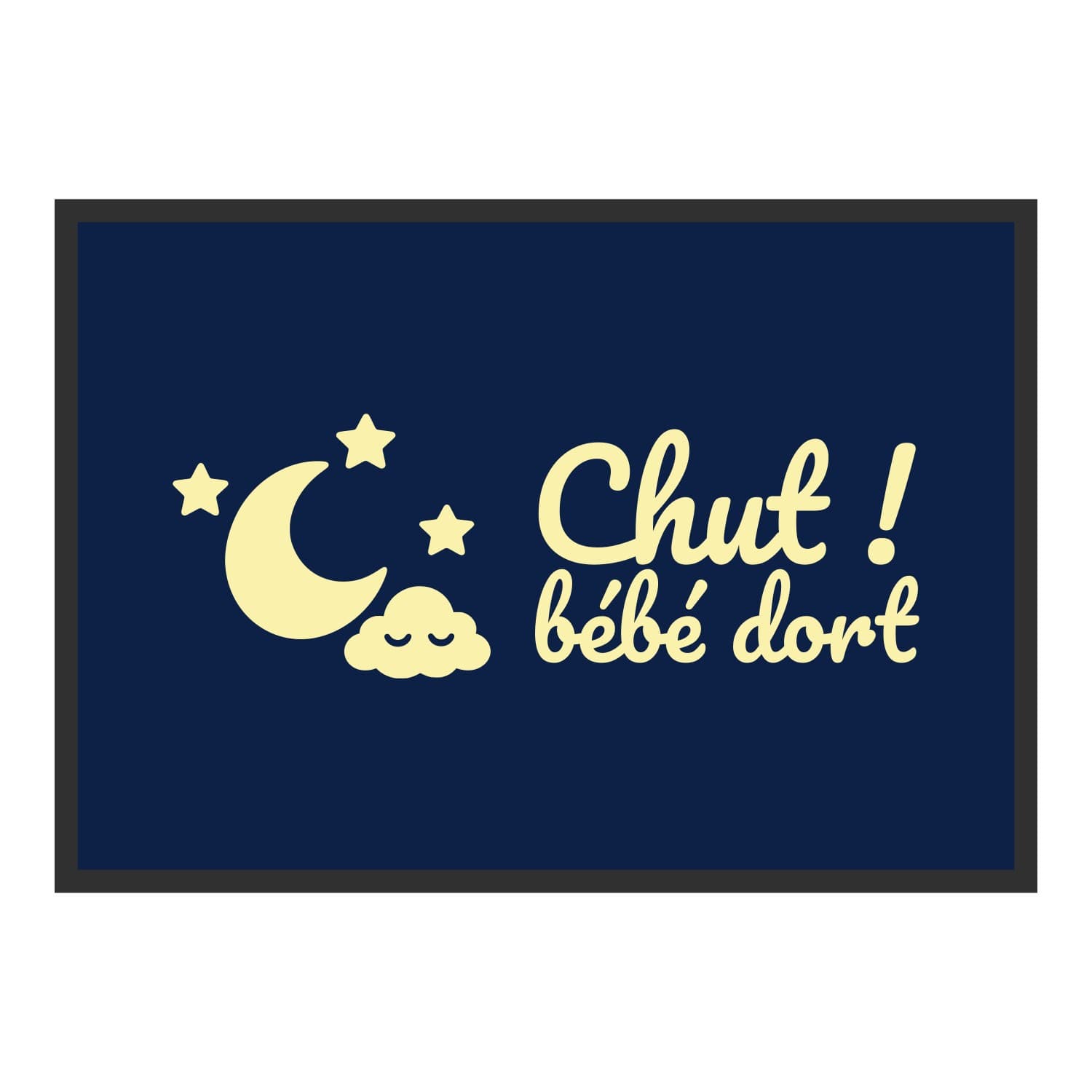 Vue du tapis Chut ! Bébé dort dans son format et ses couleurs de départ
