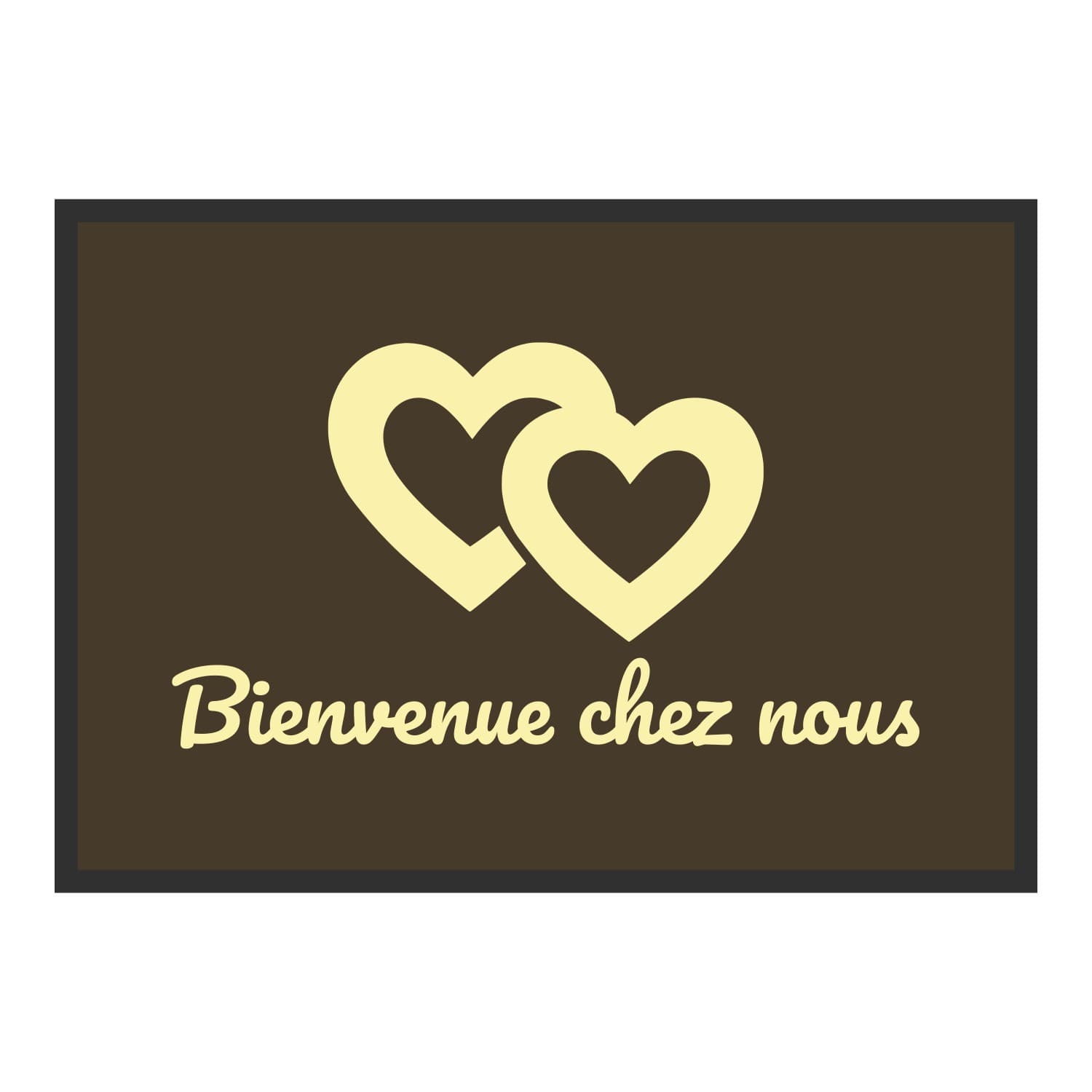 Vue du tapis Bienvenue chez nous dans son format et ses couleurs de départ