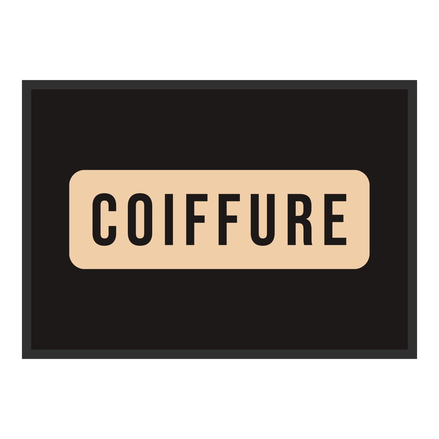 Vue du tapis Coiffure panneau dans son format et ses couleurs de départ