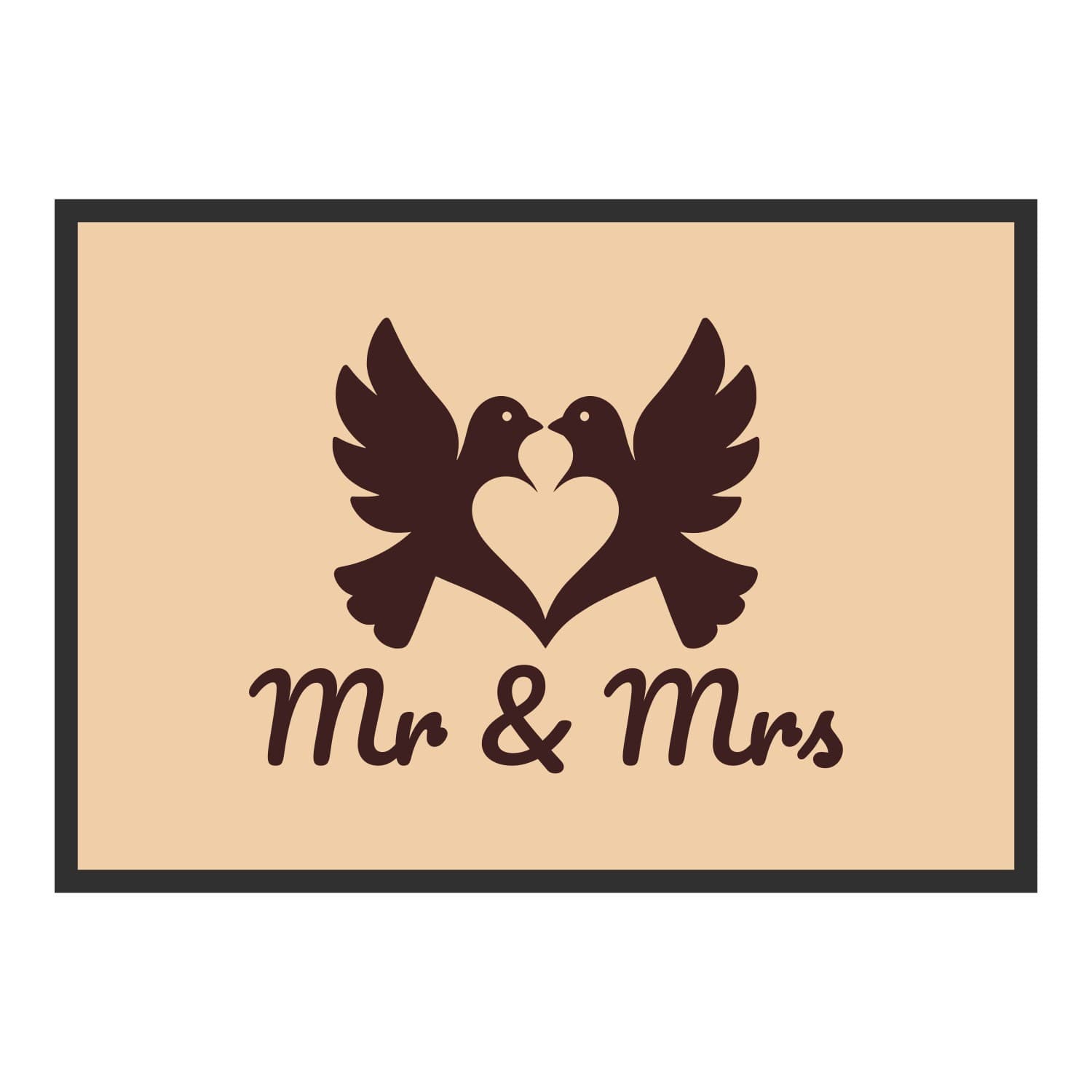 Vue du tapis Mr & Mrs dans son format et ses couleurs de départ