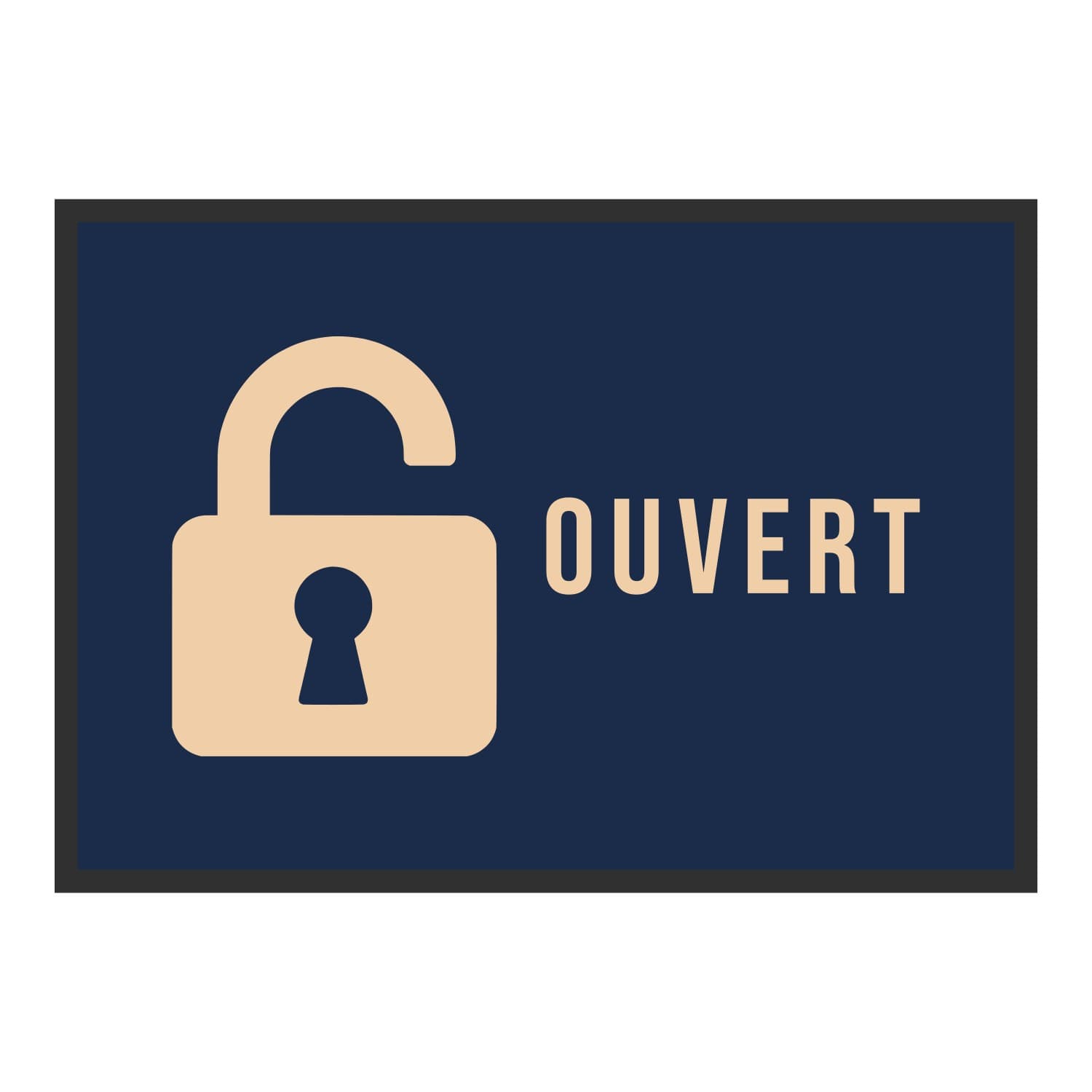 Vue du tapis Cadenas ouvert Ouvert dans son format et ses couleurs de départ