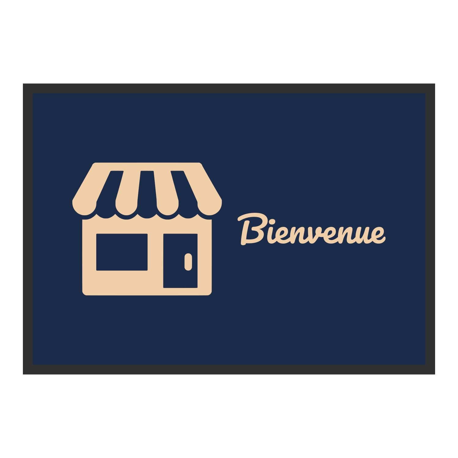 Vue du tapis Devanture Bienvenue dans son format et ses couleurs de départ