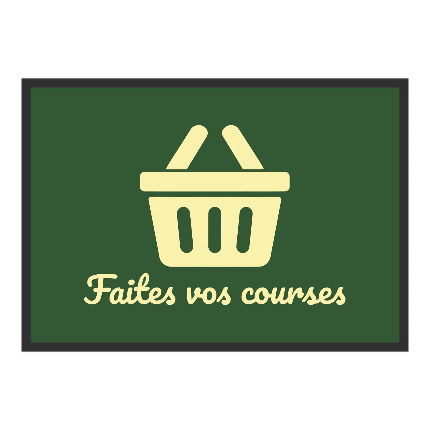 Vue du tapis Panier Faites vos courses dans son format et ses couleurs de départ