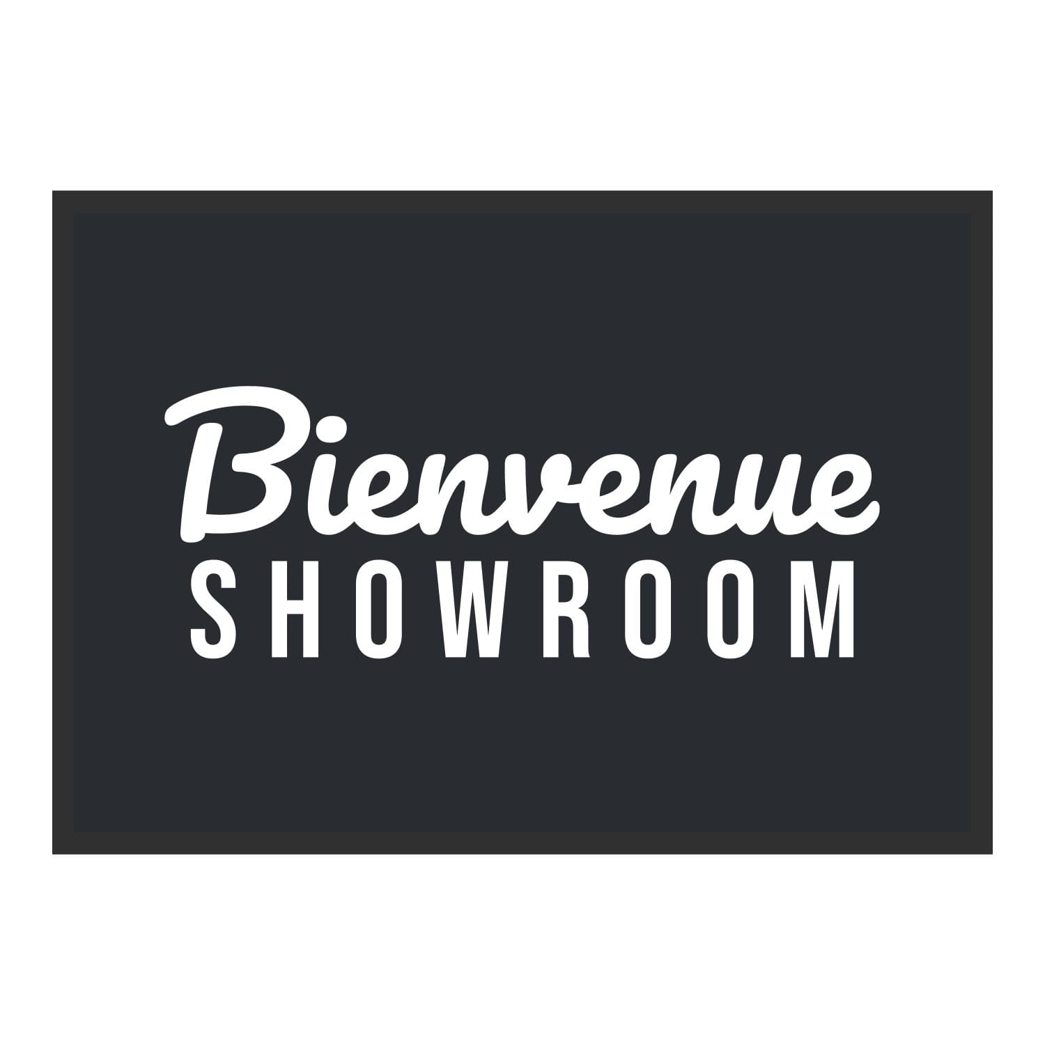 Vue du tapis Bienvenue showroom dans son format et ses couleurs de départ