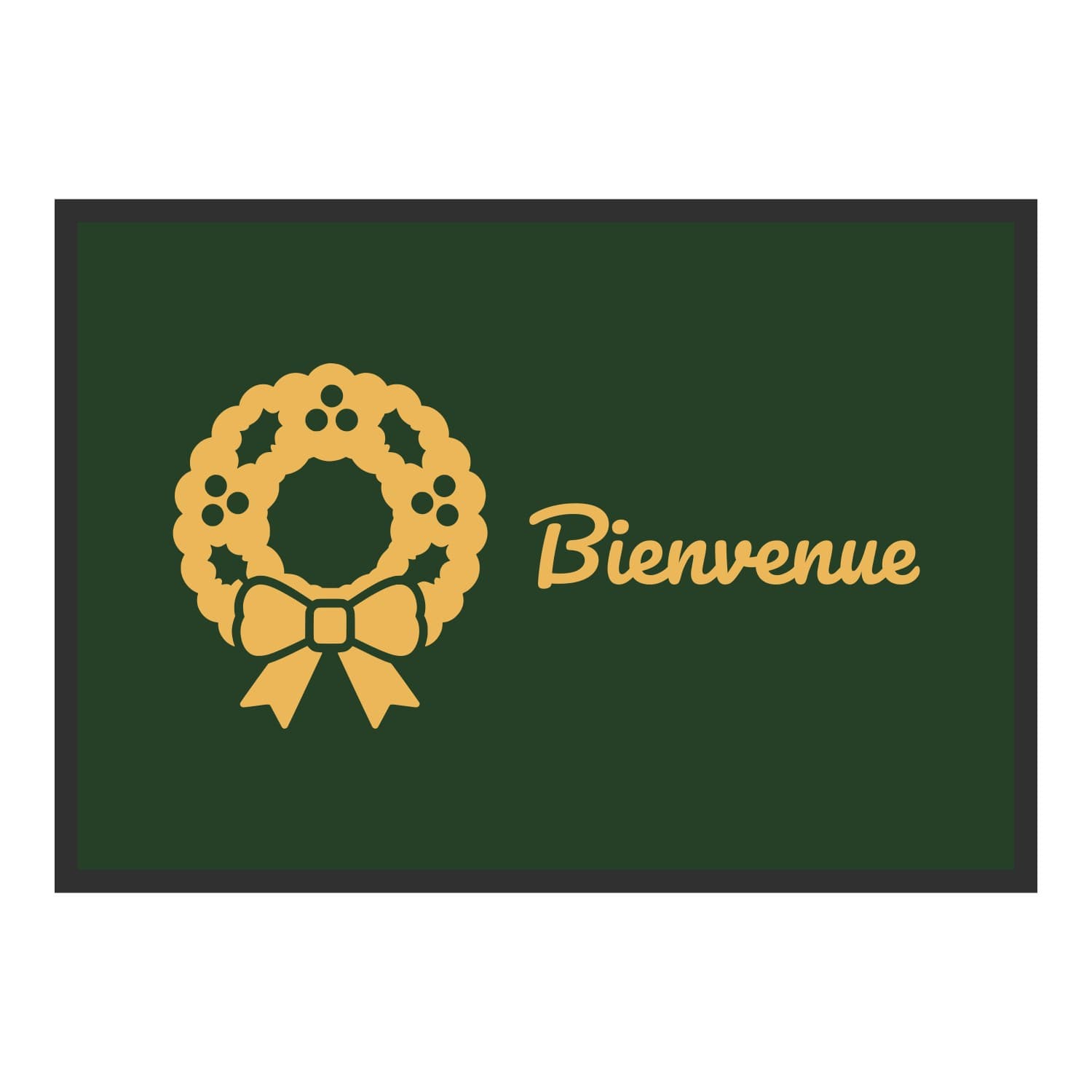 Vue du tapis Couronne Bienvenue dans son format et ses couleurs de départ