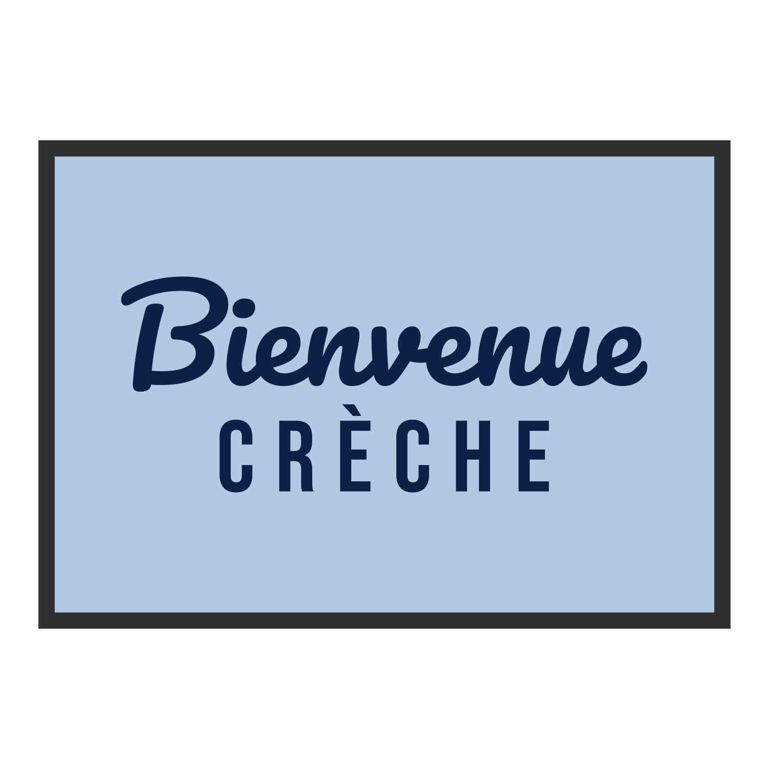 Vue du tapis Bienvenue crèche dans son format et ses couleurs de départ