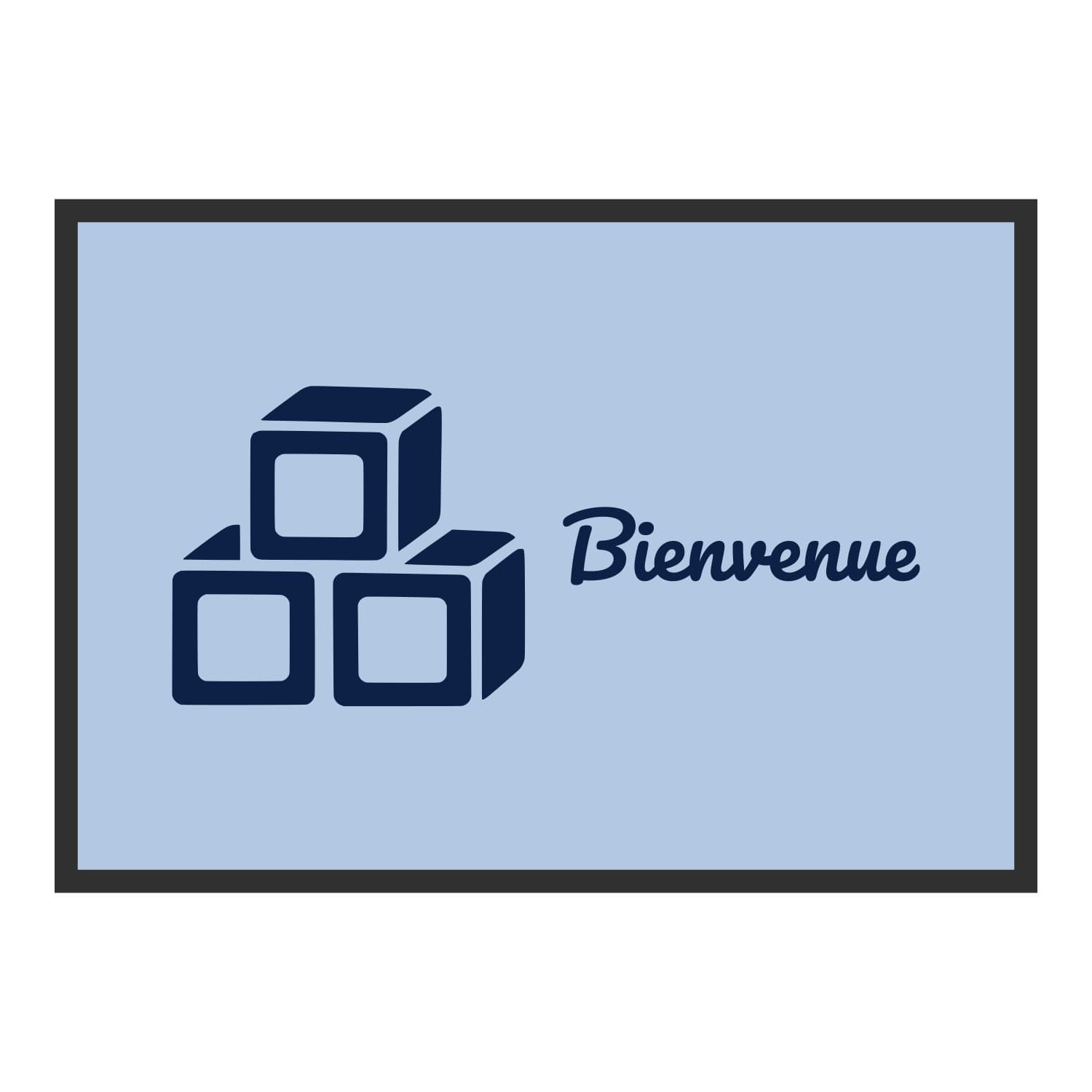 Vue du tapis Cubes Bienvenue dans son format et ses couleurs de départ