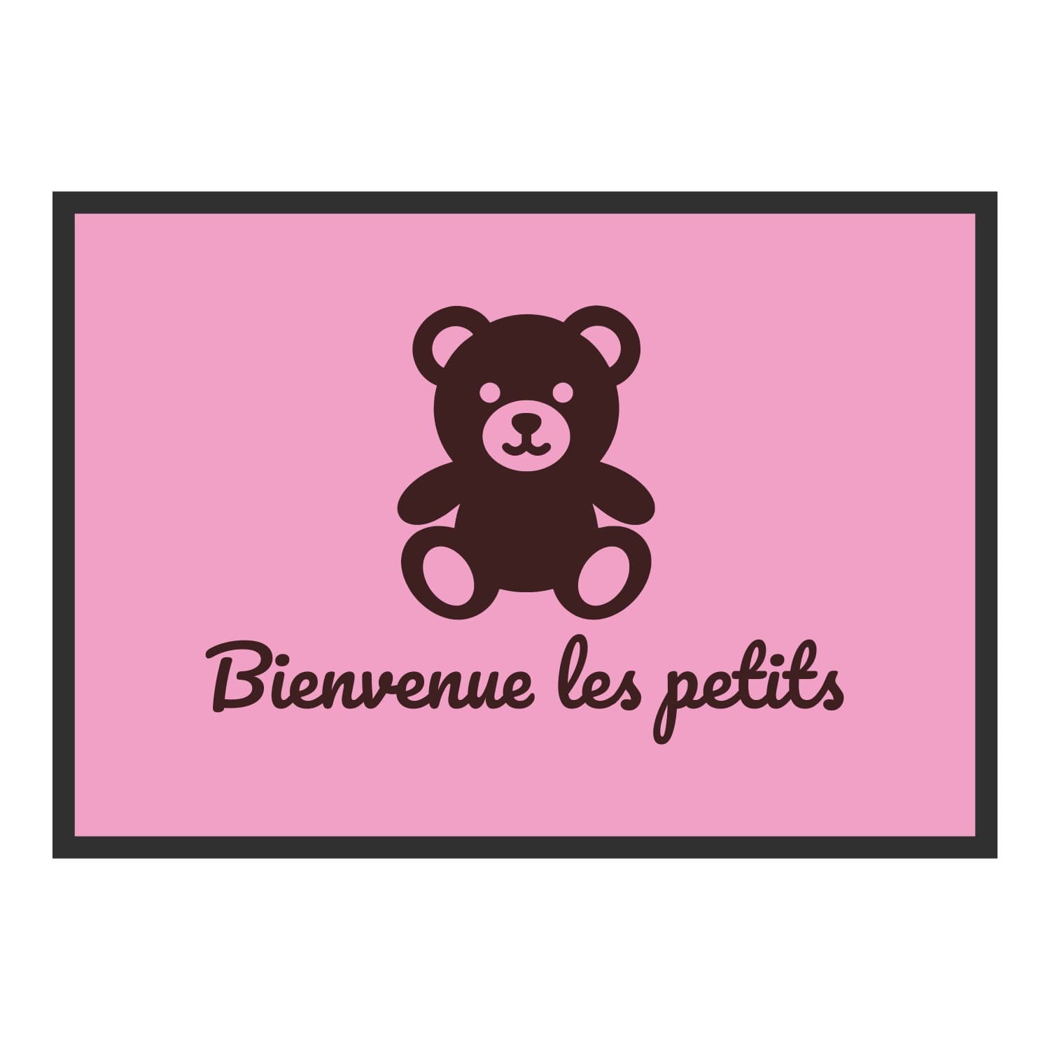 Vue du tapis Ourson Bienvenue les petits dans son format et ses couleurs de départ