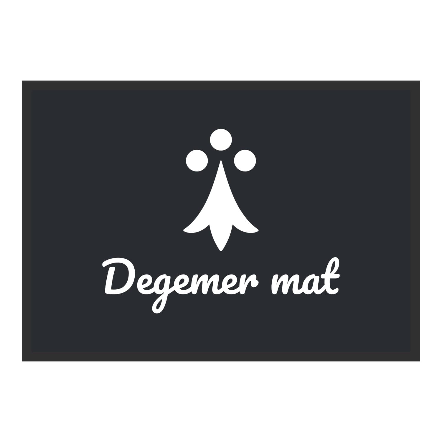 Vue du tapis Degemer mat hermine dans son format et ses couleurs de départ