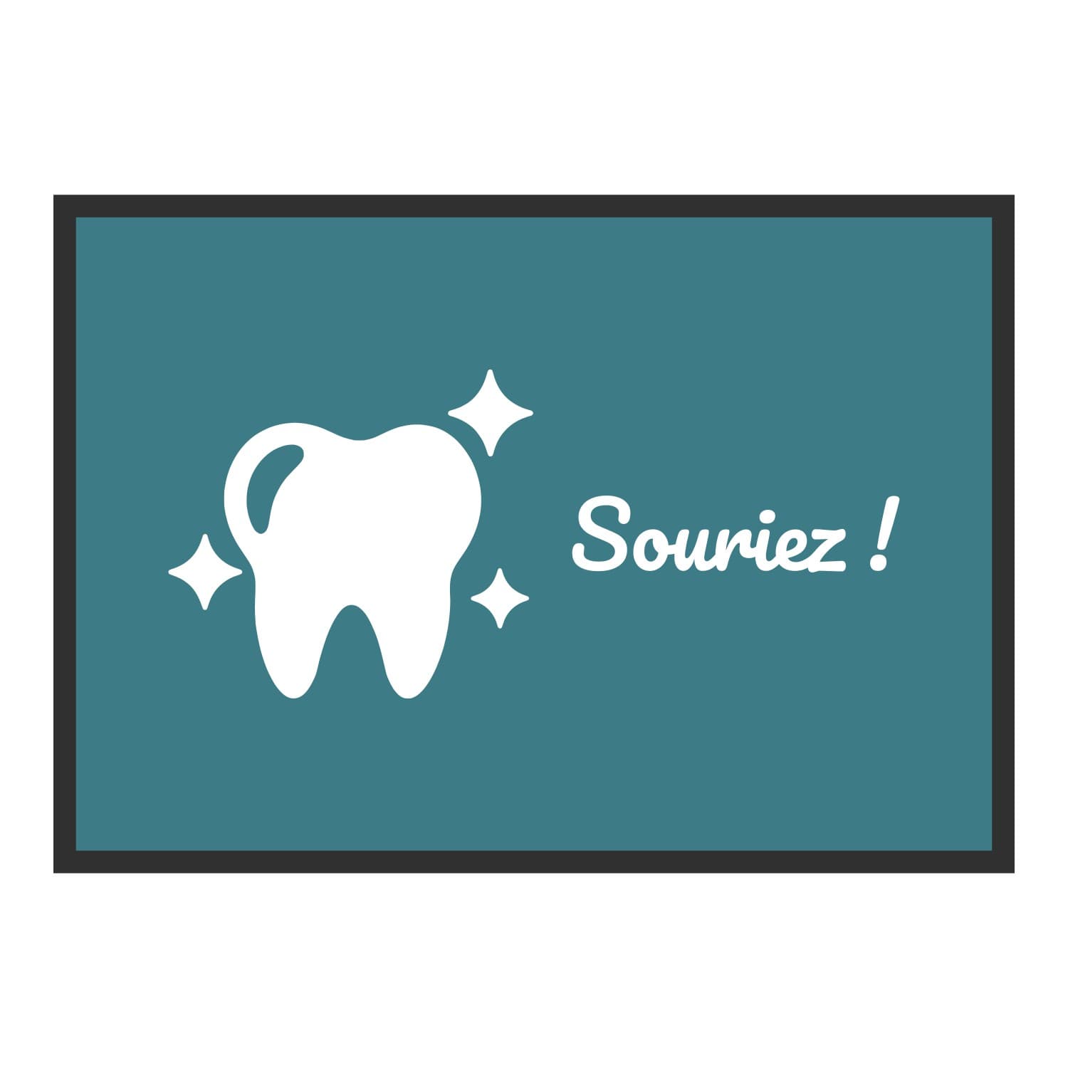 Vue du tapis Dent qui brille Souriez ! dans son format et ses couleurs de départ