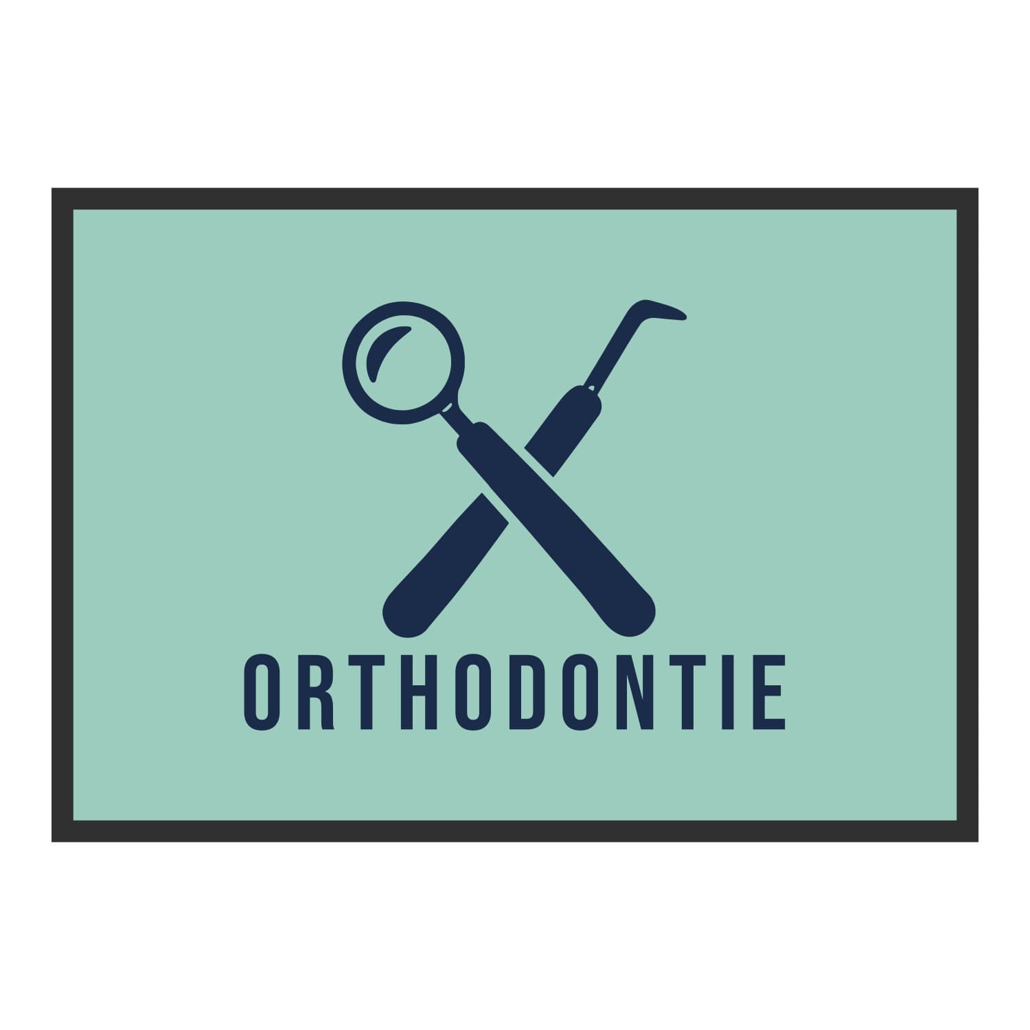 Vue du tapis Miroir dentaire Orthodontie dans son format et ses couleurs de départ