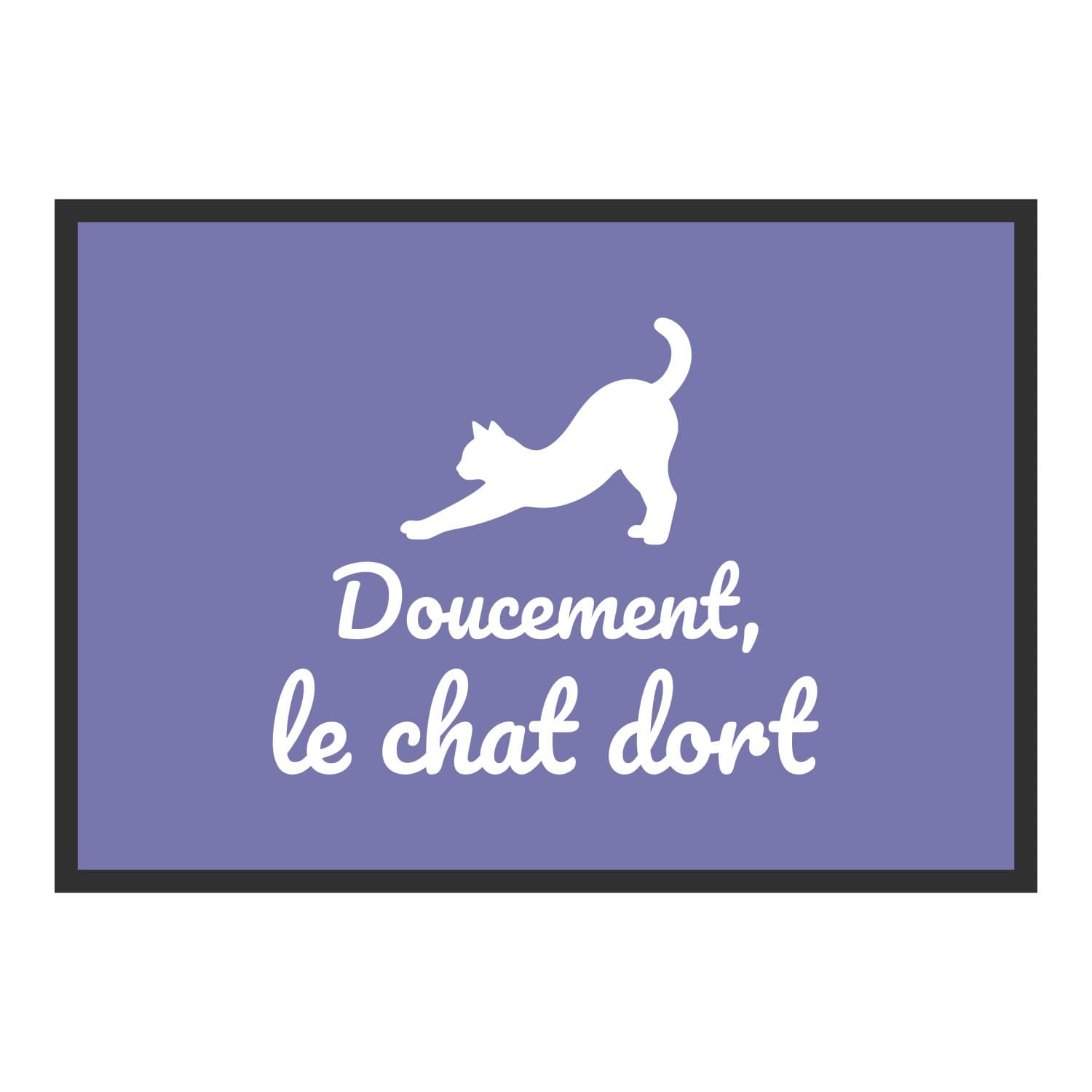 Vue du tapis Doucement, le chat dort dans son format et ses couleurs de départ