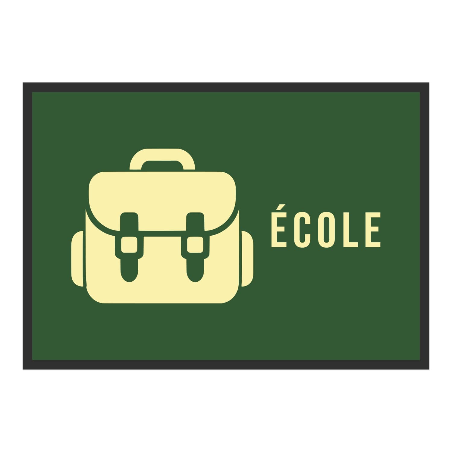 Vue du tapis Cartable École dans son format et ses couleurs de départ