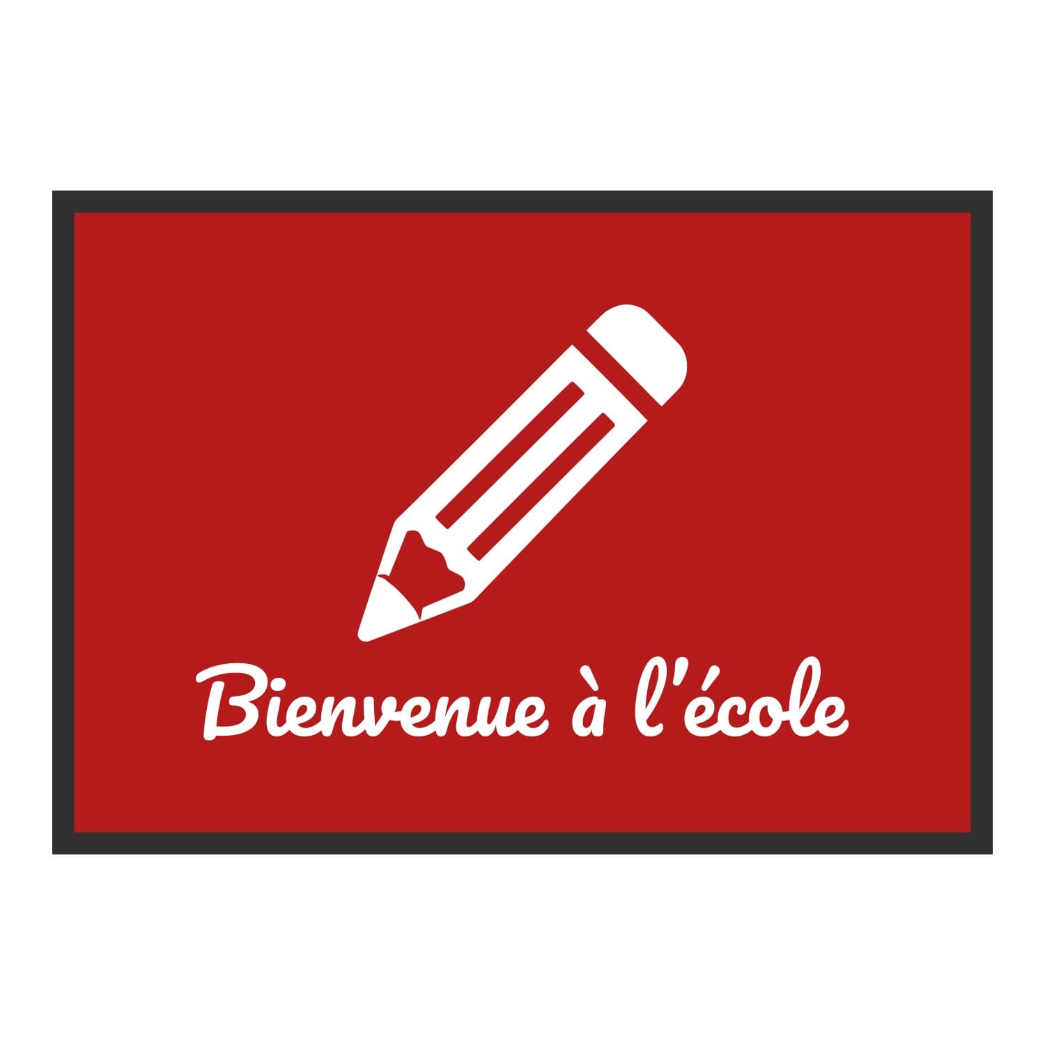 Vue du tapis Crayon Bienvenue à l’école dans son format et ses couleurs de départ