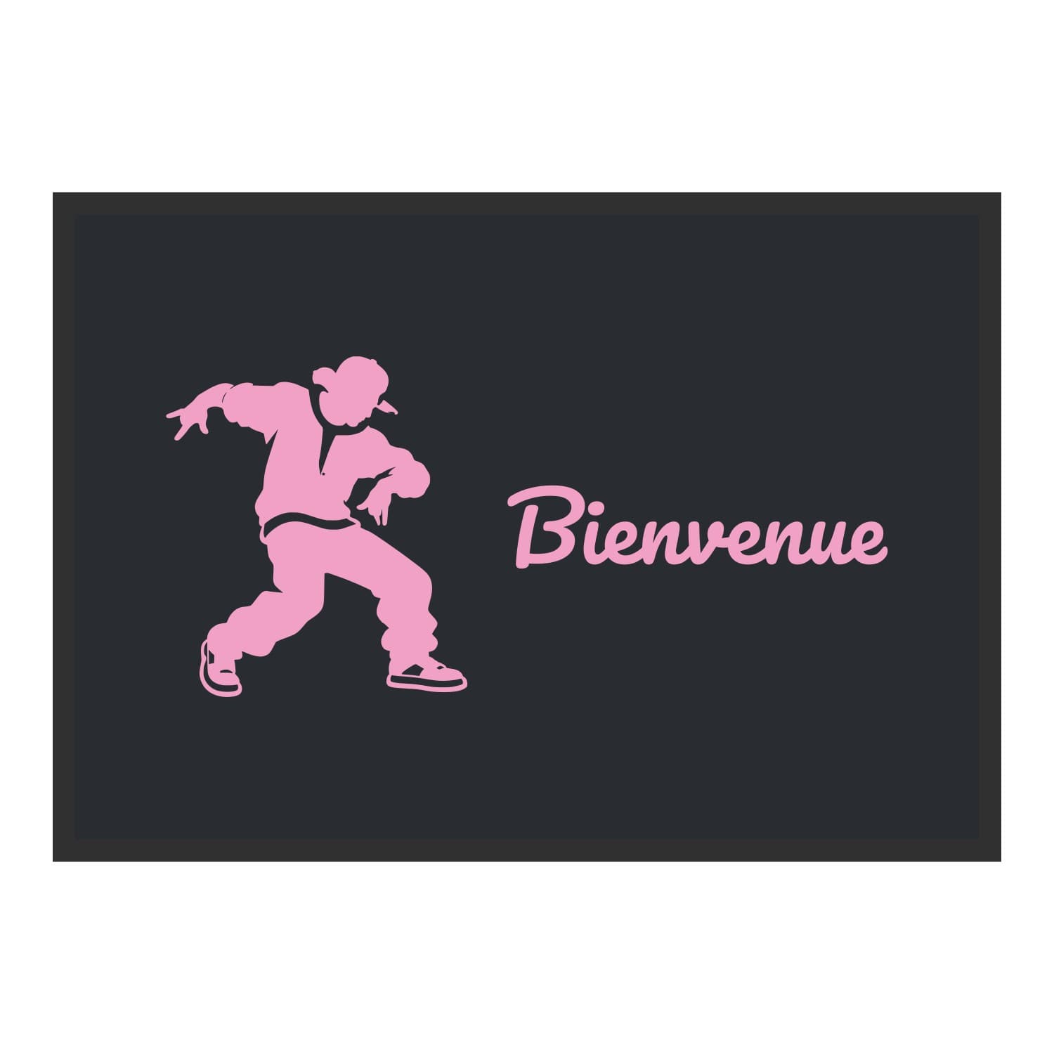 Vue du tapis Hip-hop Bienvenue dans son format et ses couleurs de départ