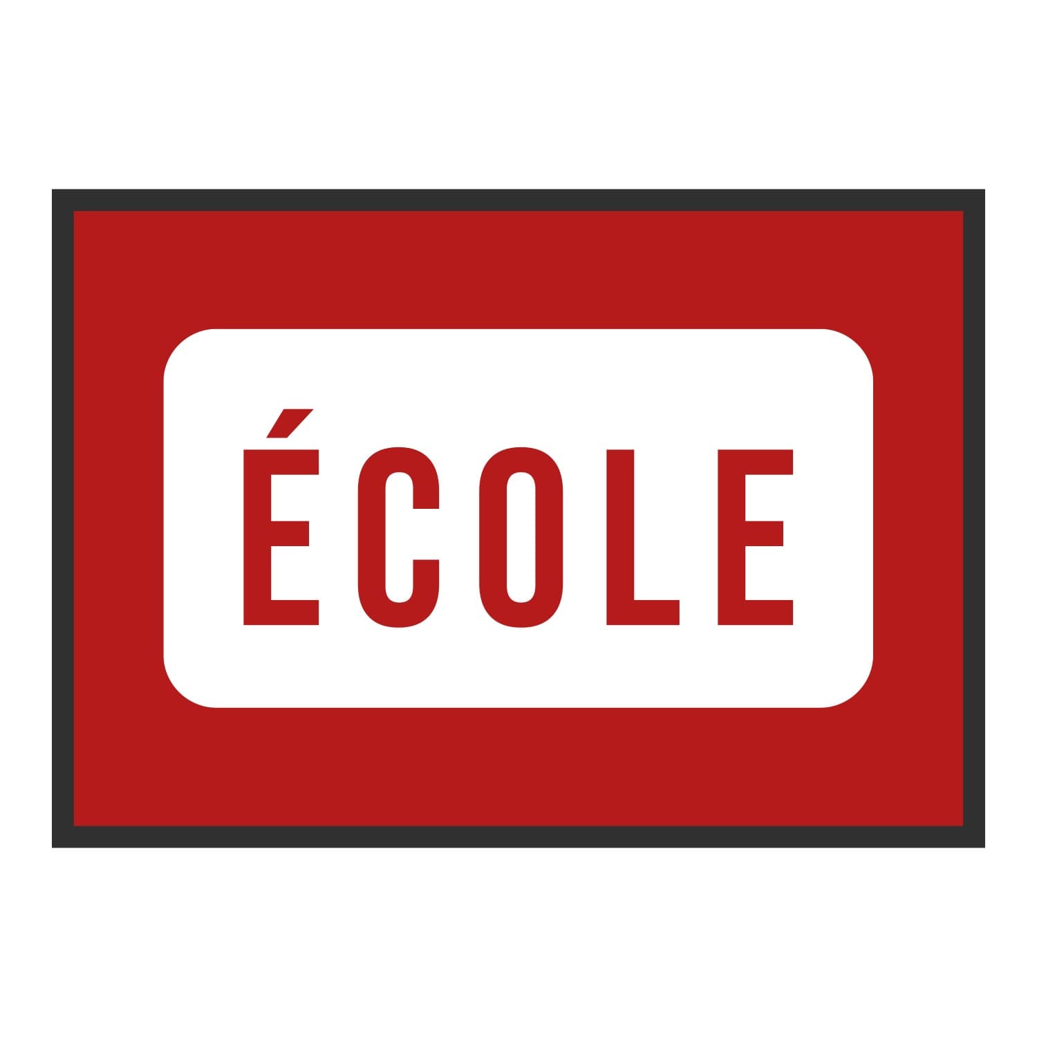 Vue du tapis École panneau dans son format et ses couleurs de départ
