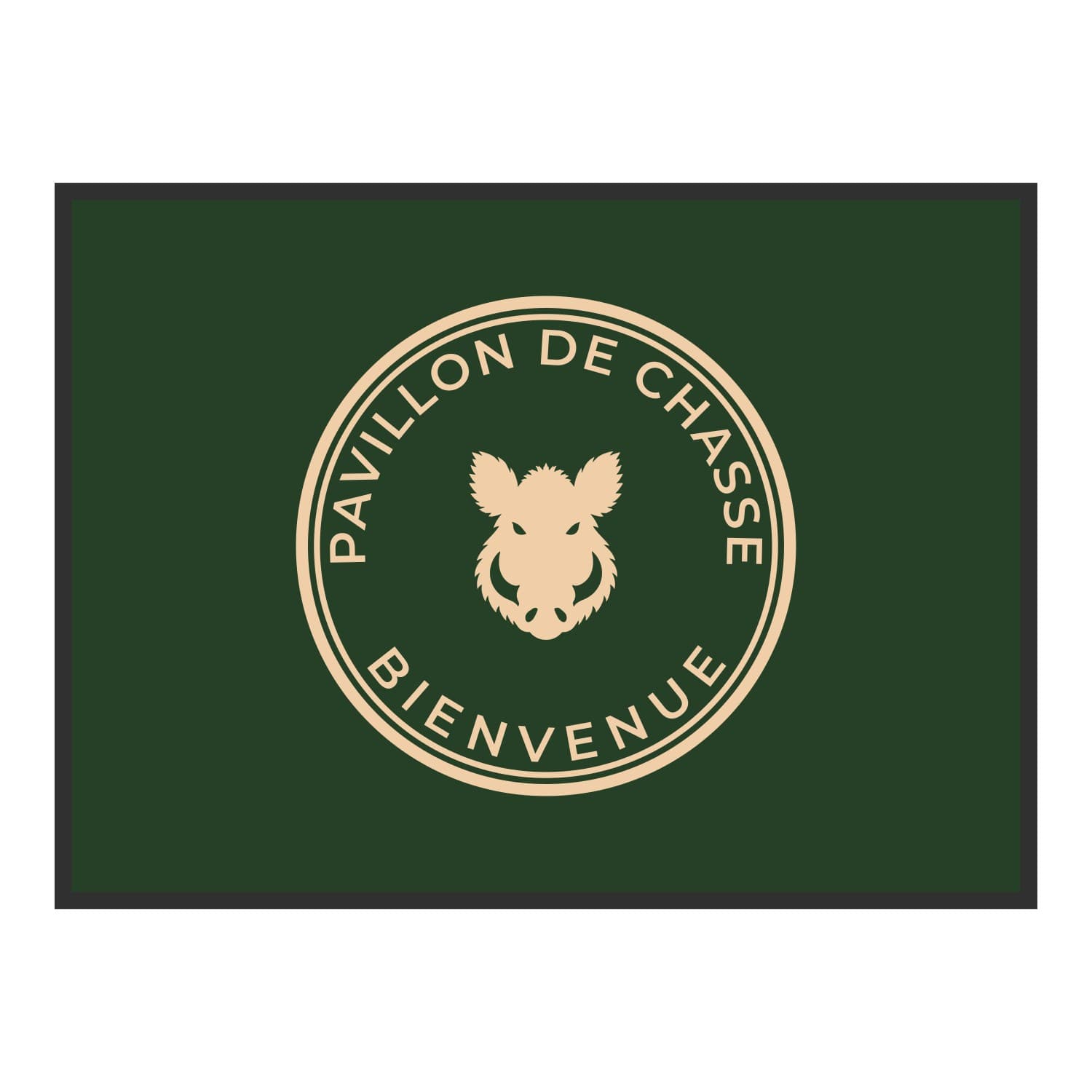 Vue du tapis Écusson pavillon de chasse dans son format et ses couleurs de départ