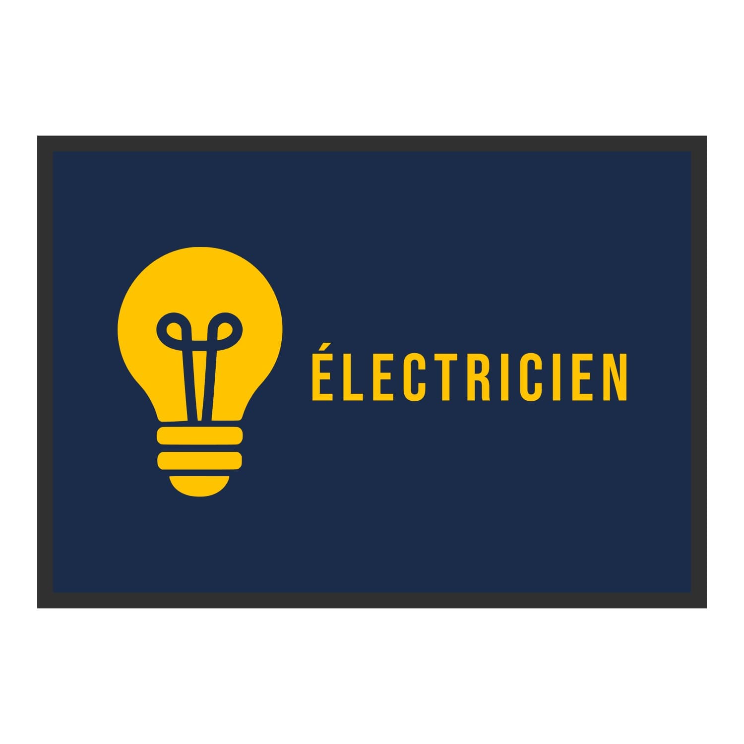 Vue du tapis Ampoule Électricien dans son format et ses couleurs de départ