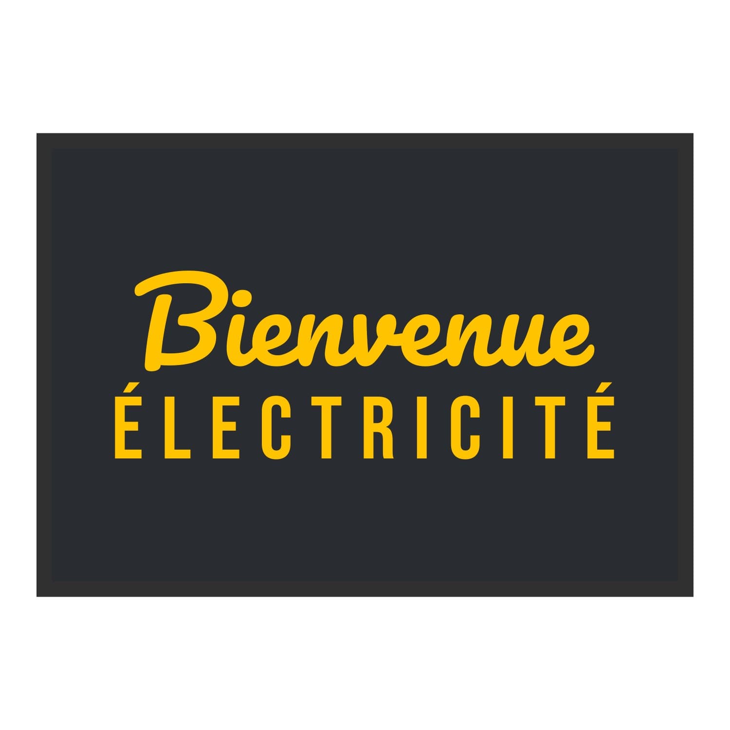 Vue du tapis Bienvenue électricité dans son format et ses couleurs de départ