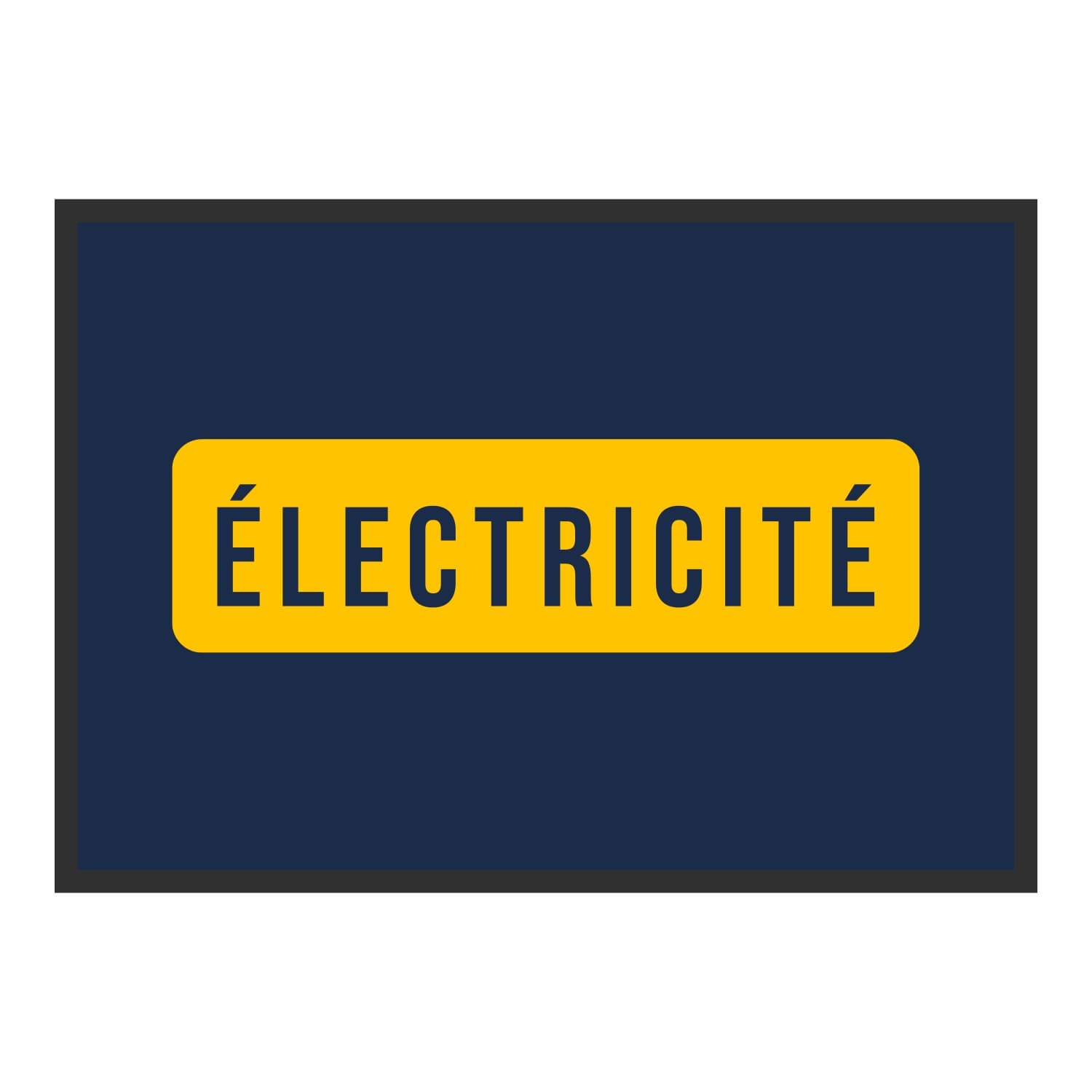 Vue du tapis Électricité panneau dans son format et ses couleurs de départ