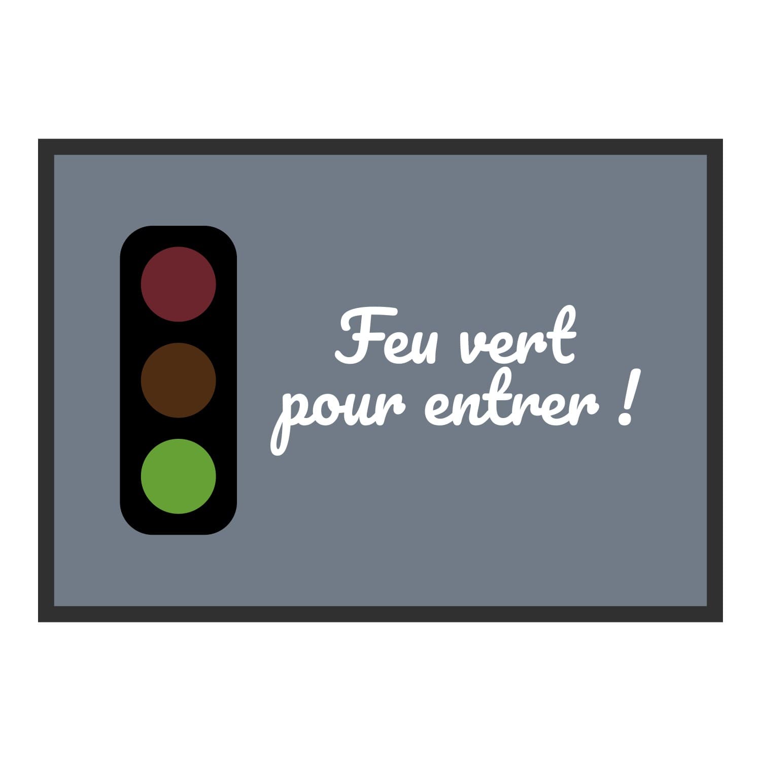 Vue du tapis Feu vert pour entrer dans son format et ses couleurs de départ